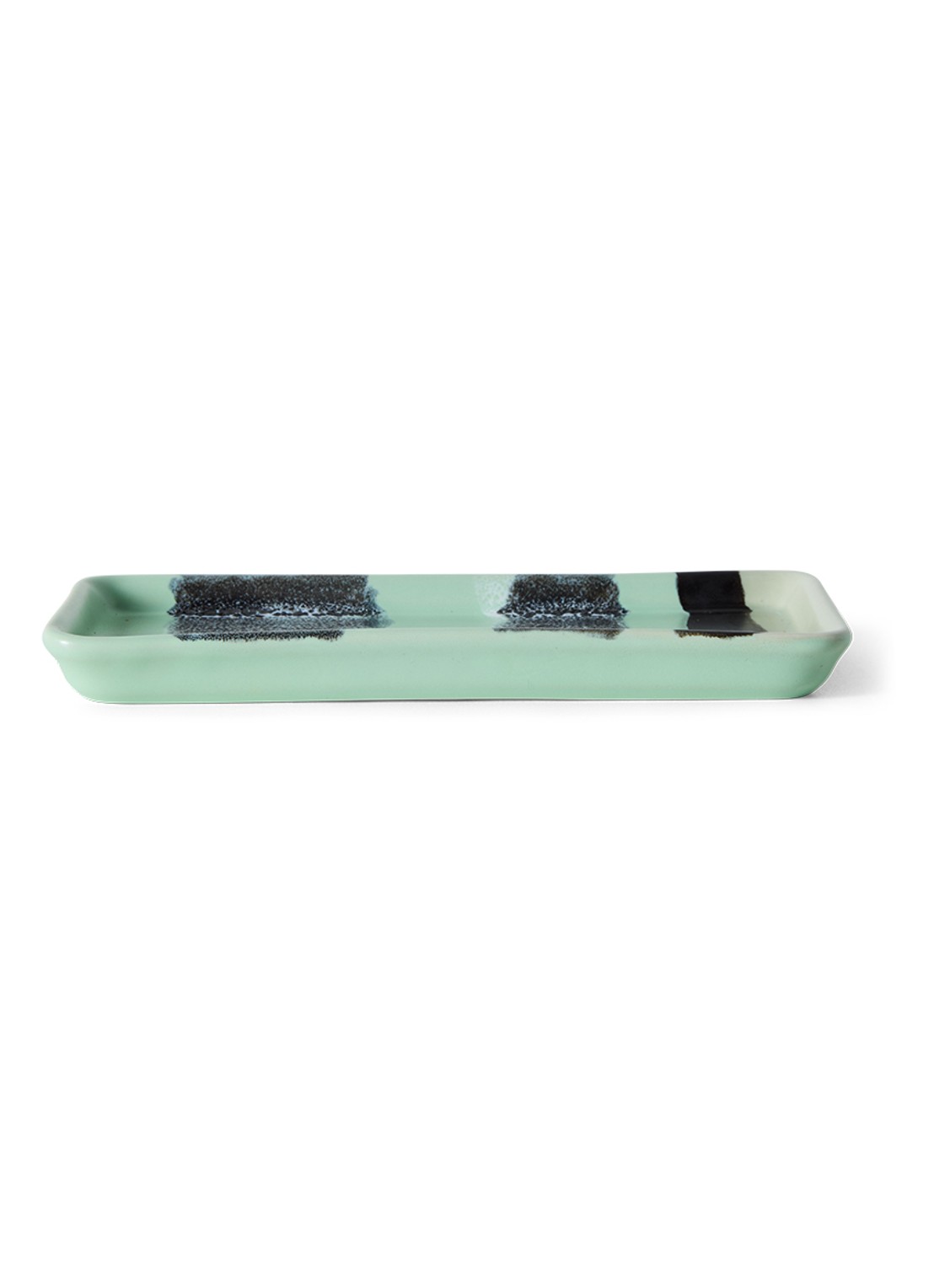 HKliving 70s Ceramics River serveerschaal 7,7 x 18 cm - achterkant blauw