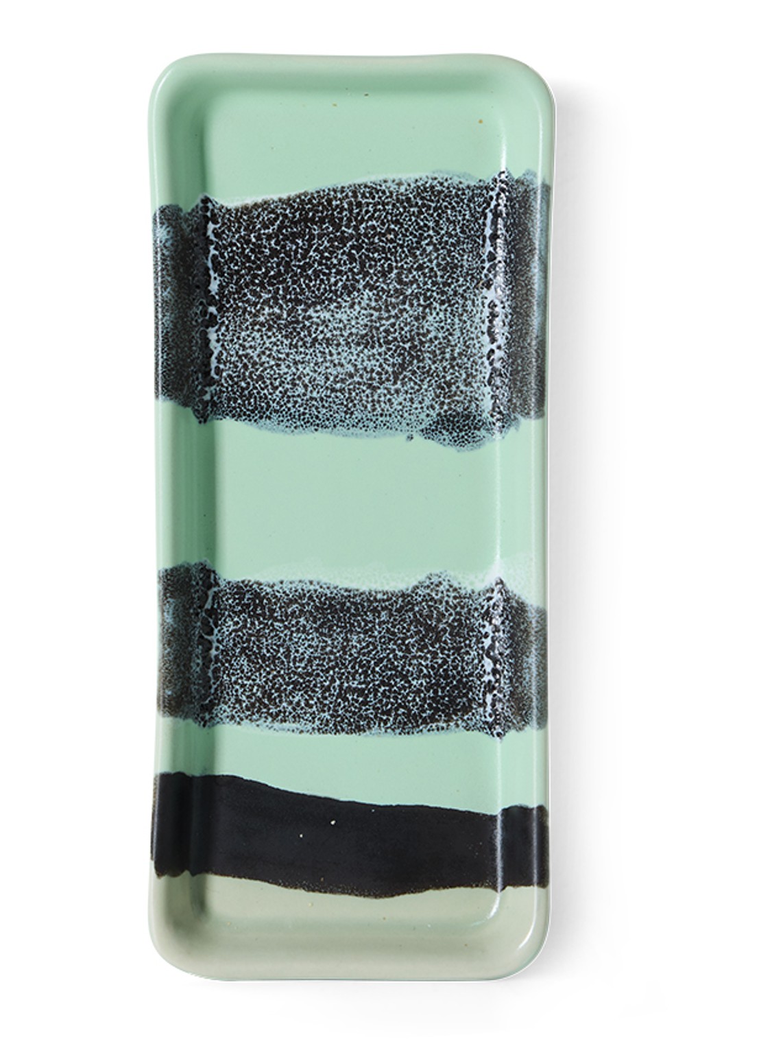 HKliving 70s Ceramics River serveerschaal 7,7 x 18 cm - voorkant 5 blauw