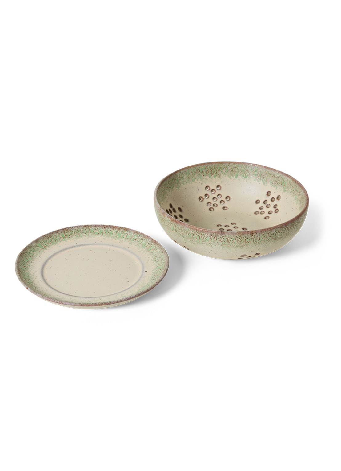 HKliving 70s fruittest 17,5 cm 2-delig - detail 2 beige