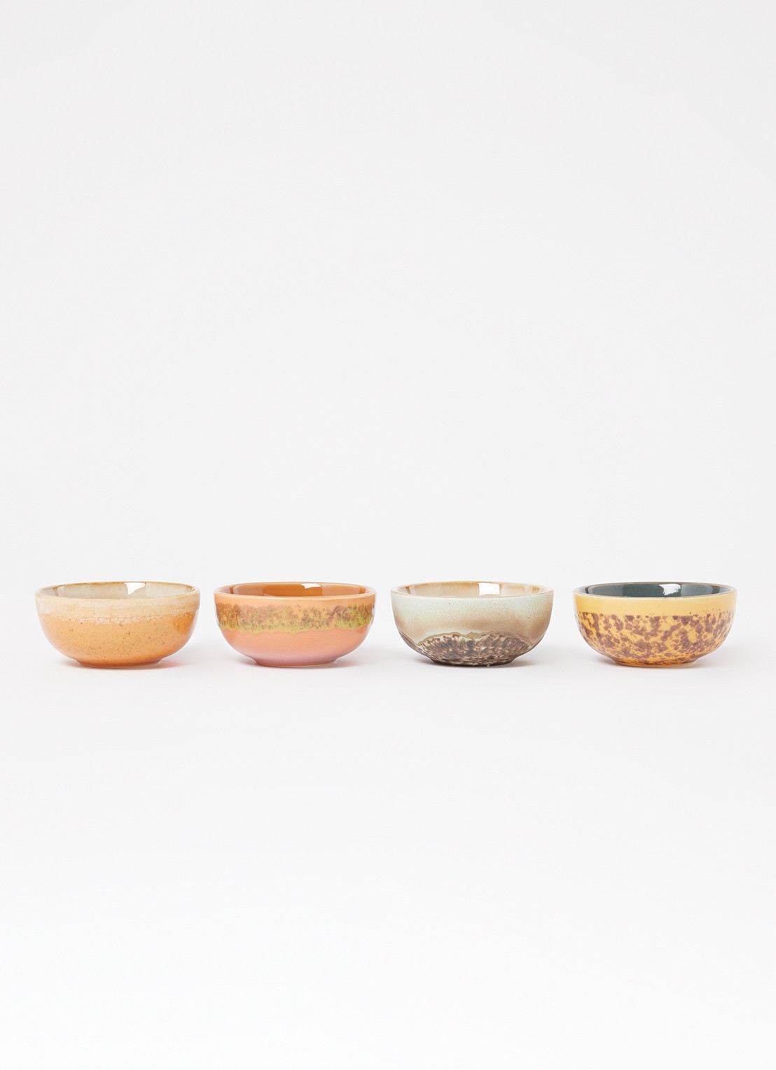 HKliving 70s kom XS 8 cm set van 4 - voorkant 2 multicolor