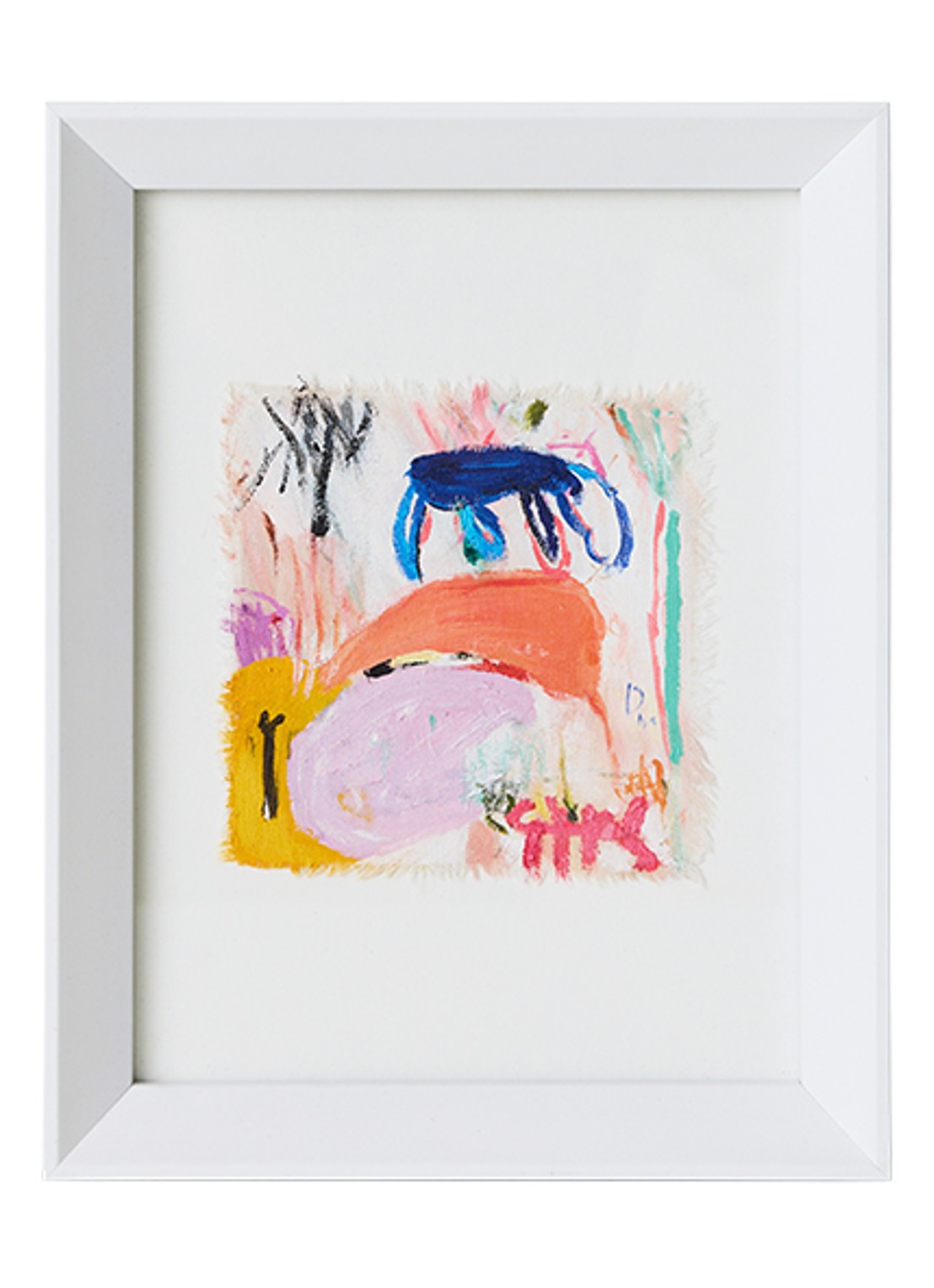 HKliving Abstract Framed, Scrawls wanddecoratie 37,5 x 29,5 cm - voorkant 4 wit