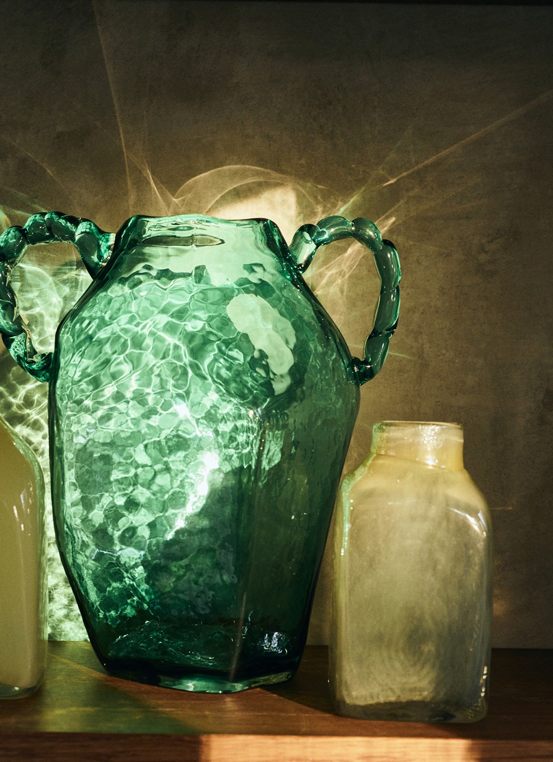 HKliving Atelier vaas 20 cm - detail 2 groen