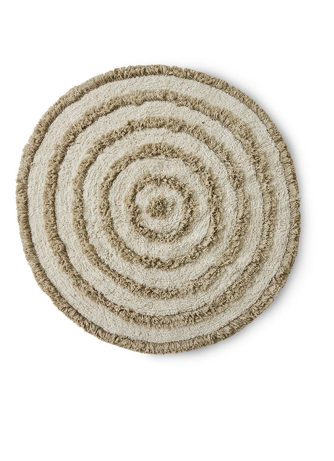 HKliving Badmat ø120 cm - voorkant 4 khaki