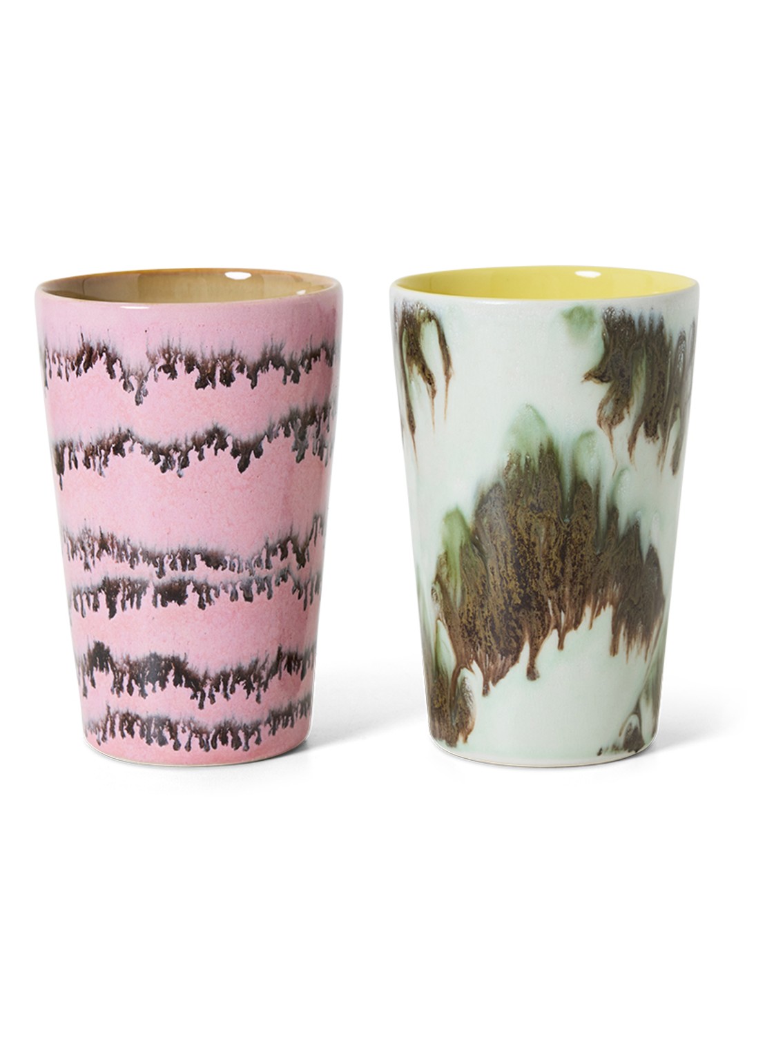 HKliving Baroque mok set van 2 - voorkant roze