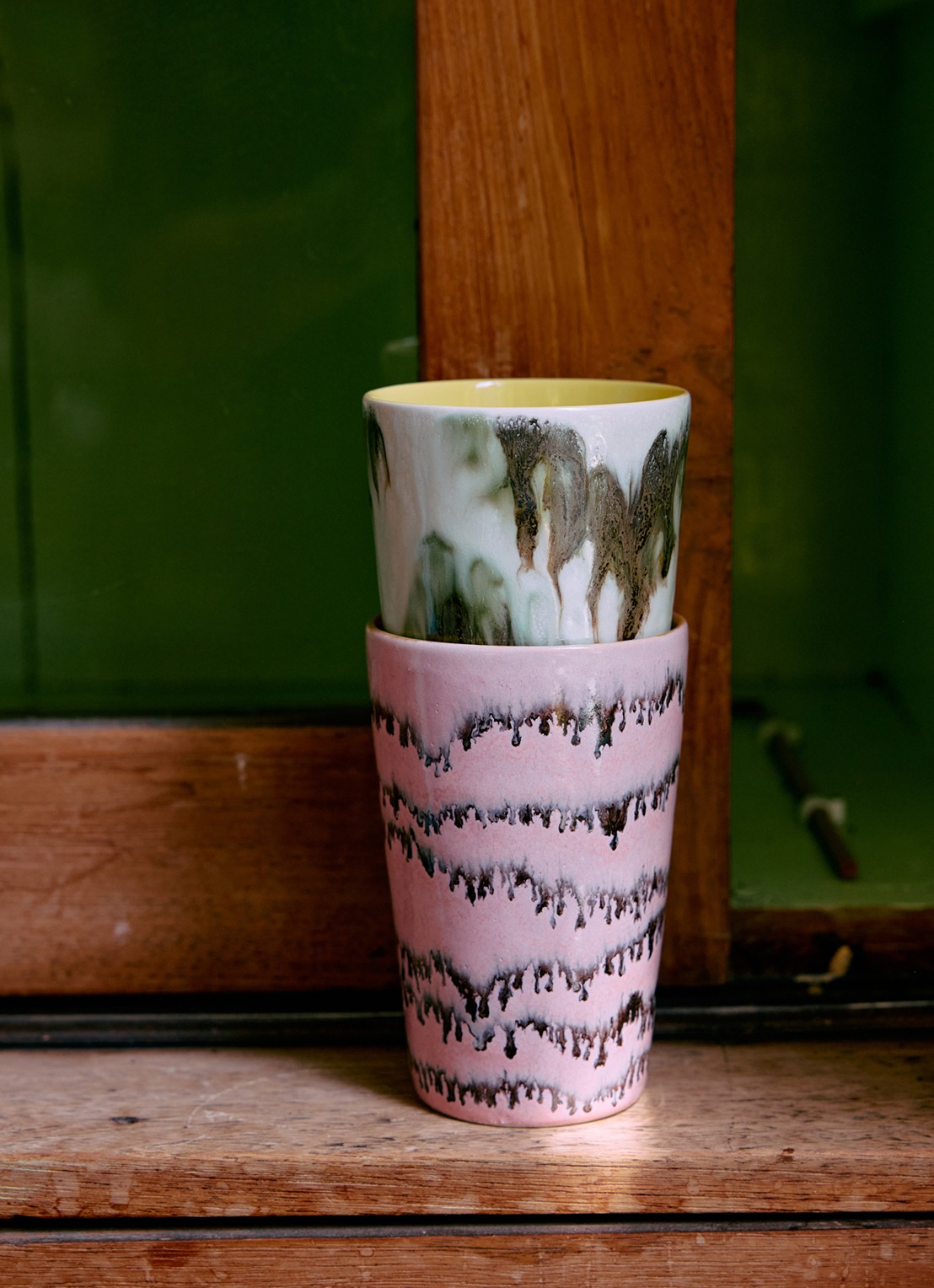 HKliving Baroque mok set van 2 - voorkant 2 roze