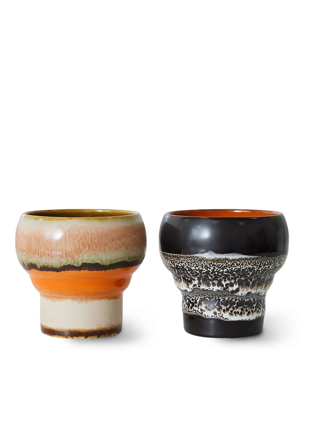 HKliving Basalt koffiekopje 24 cl set van 2 - voorkant multicolor