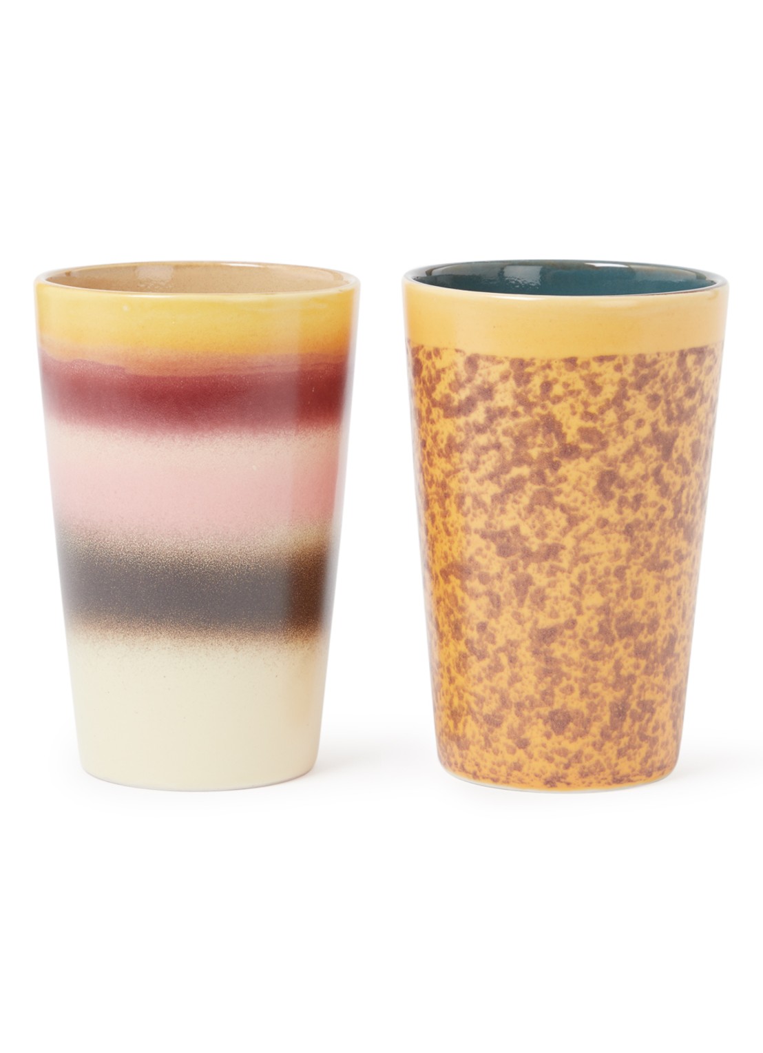 HKliving Beach mok 46 cl set van 2  - voorkant multicolor