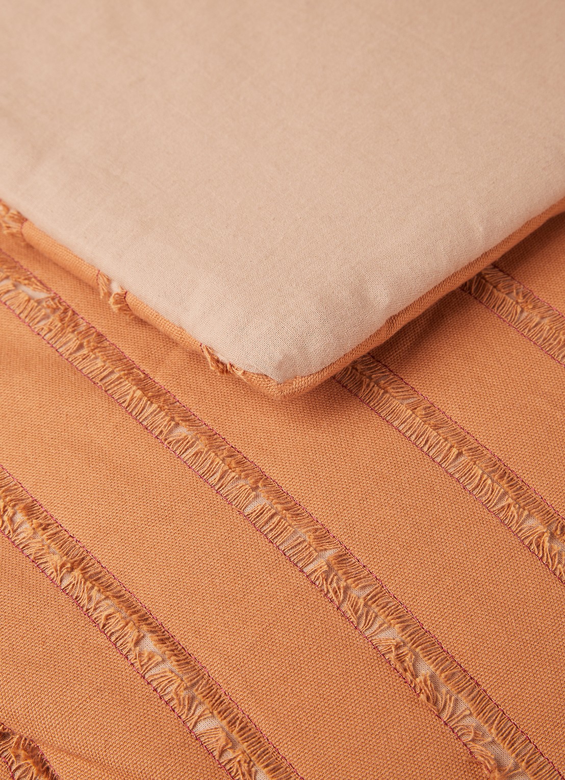 HKliving Bedsprei van katoen 240 x 260 cm - detail 4 oranjebruin