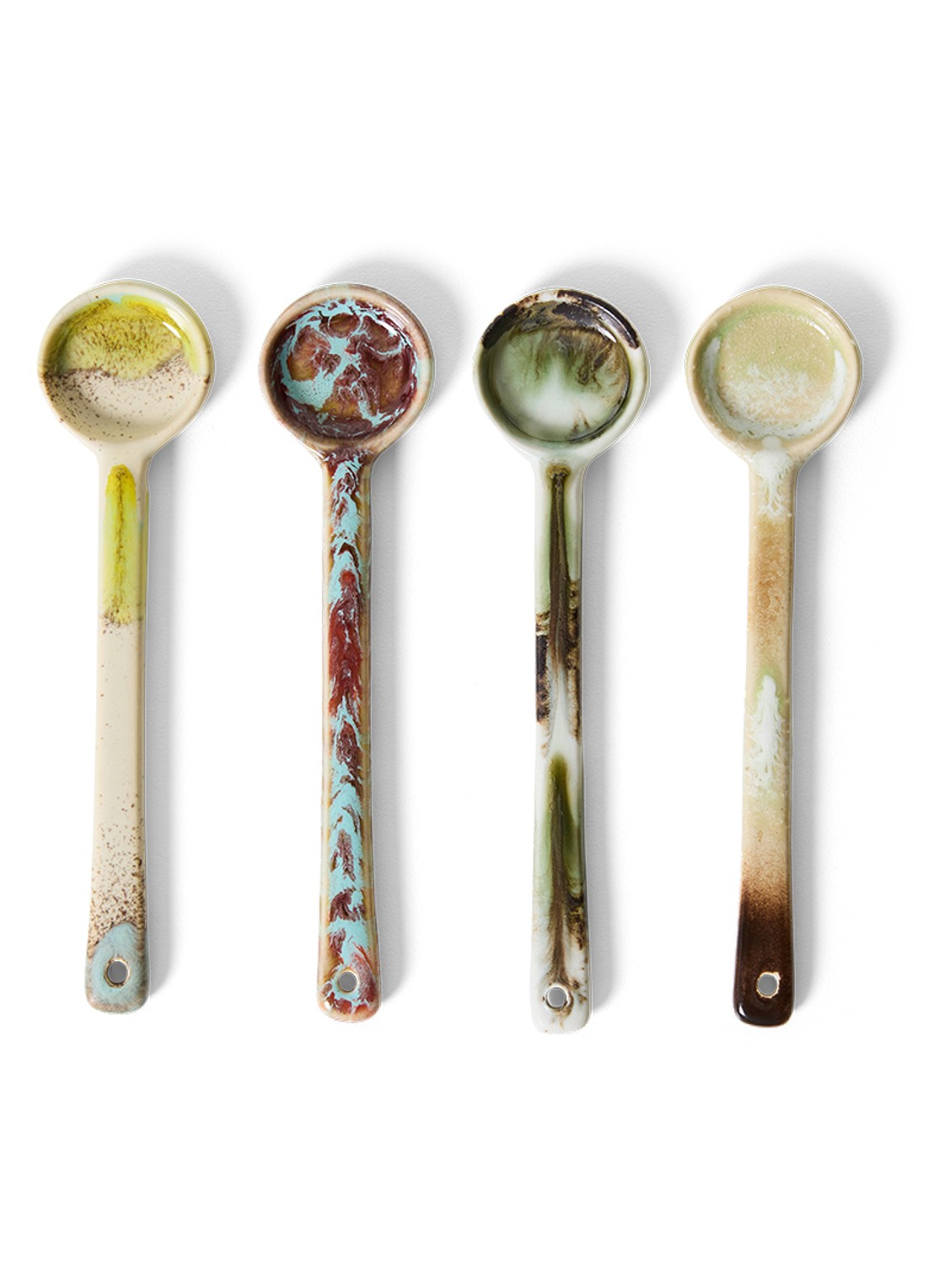 HKliving Blend M lepel set van 4 - voorkant 2 groen
