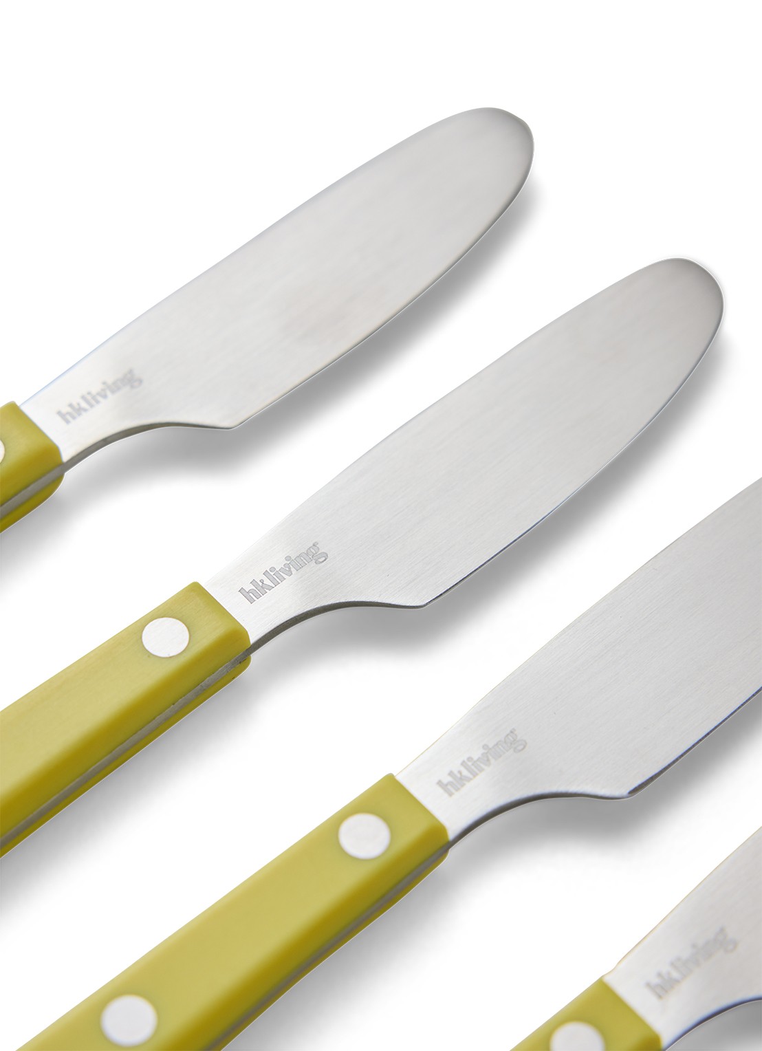 HKliving Botermes set van 4 - voorkant 2 geel