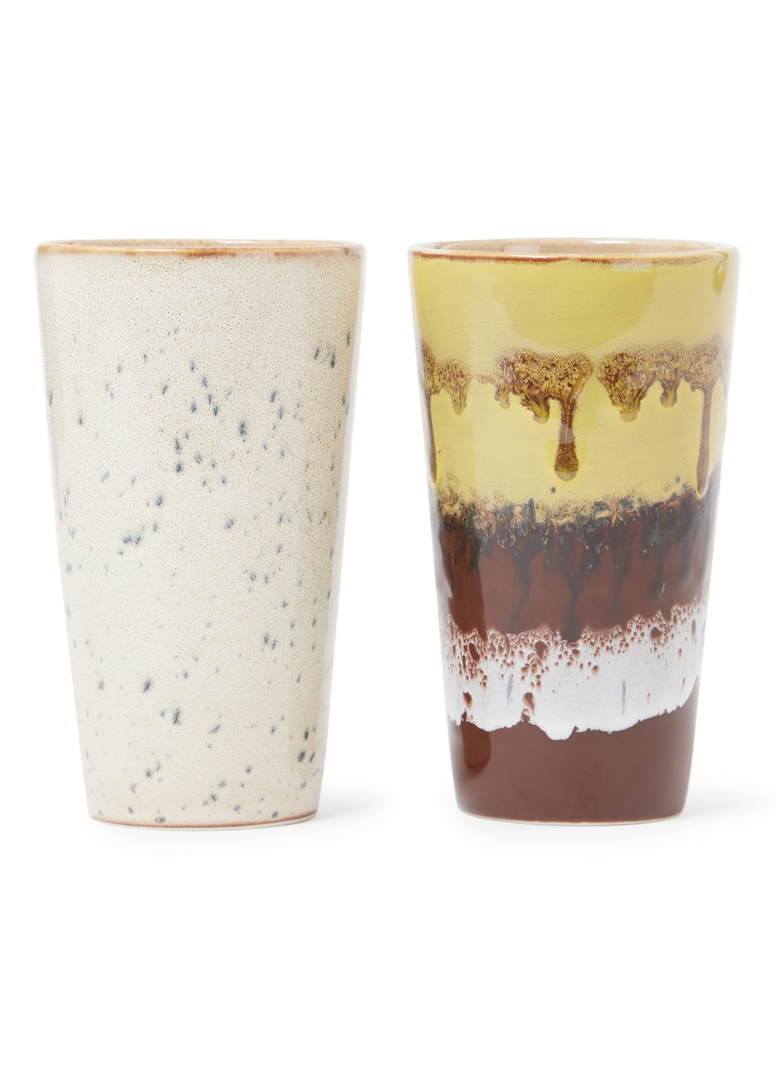 HKliving Brine Latte koffiekopje 30 cl set van 2 - voorkant multicolor