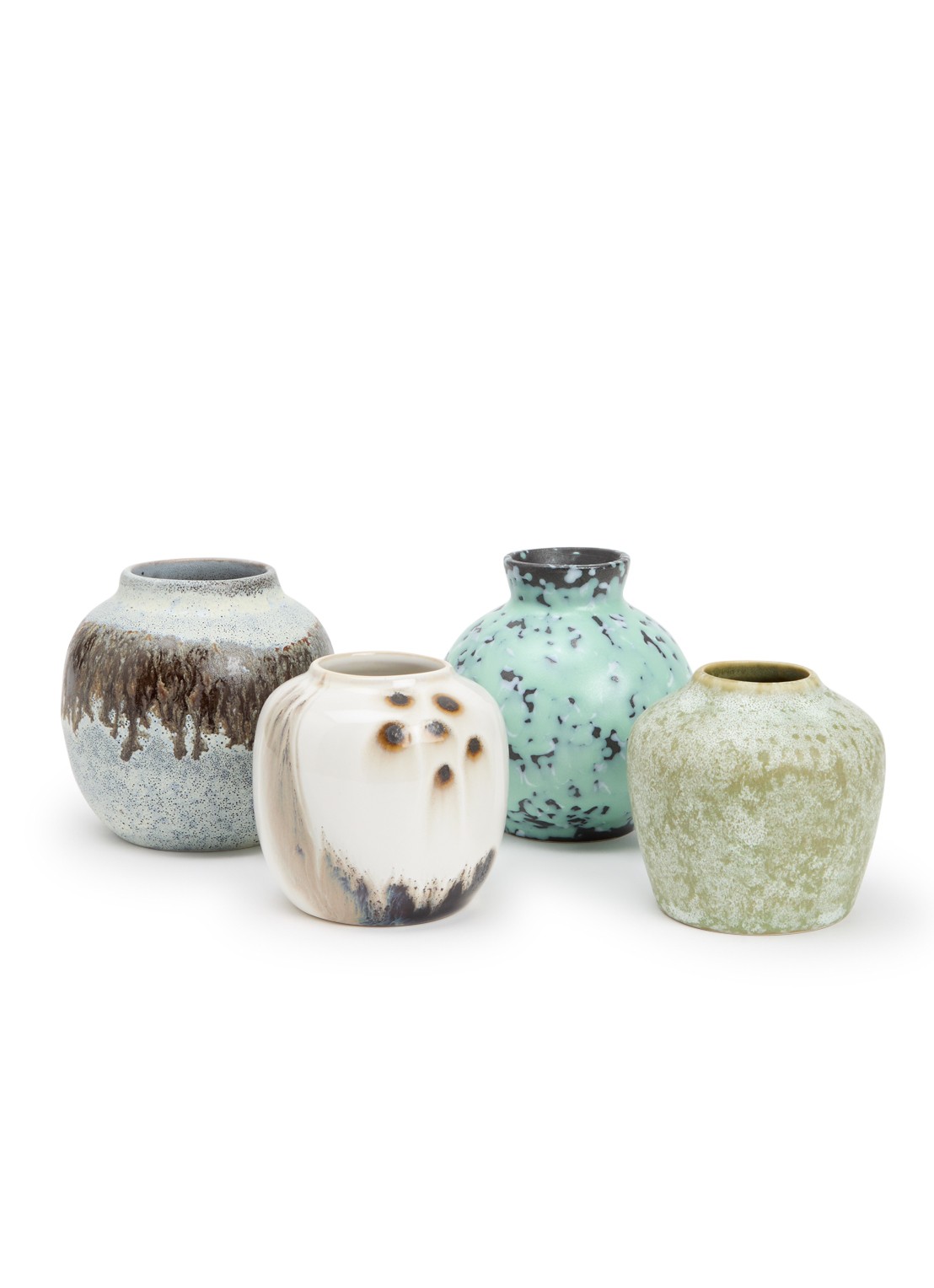 HKliving Canyon Small vazen set van 4 - voorkant multicolor