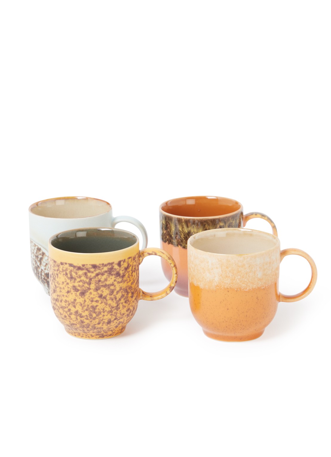 HKliving Cape kopje 25 cl set van 4 - voorkant multicolor