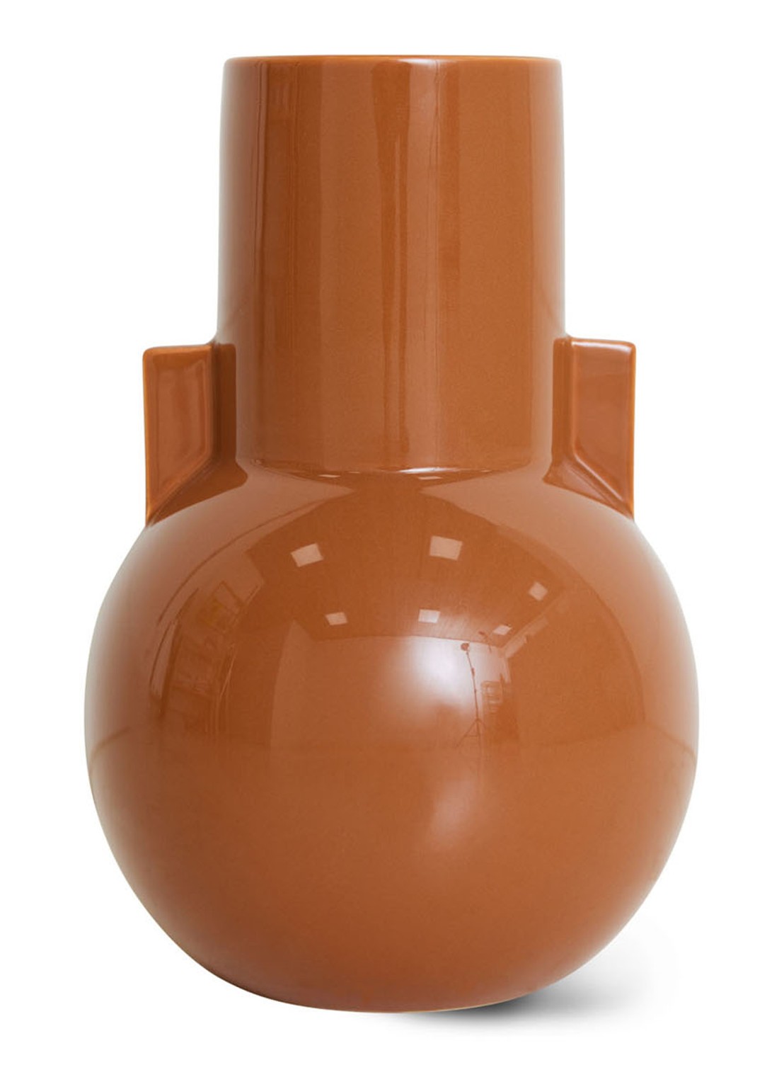 HKliving Ceramic S vaas 26 cm  - voorkant cognac