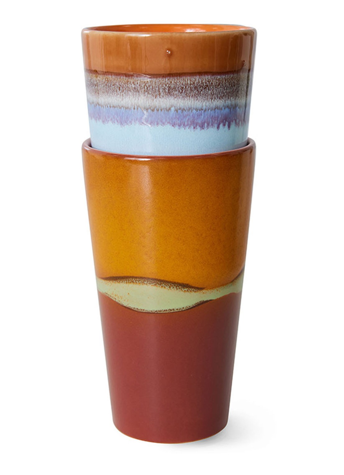 HKliving Clash koffiekopje 30 cl set van 2 - voorkant 2 multicolor