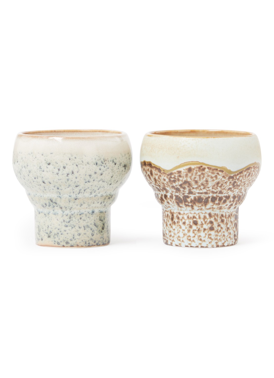 HKliving Coral Lungo koffiekopje 24 cl set van 2 - voorkant khaki