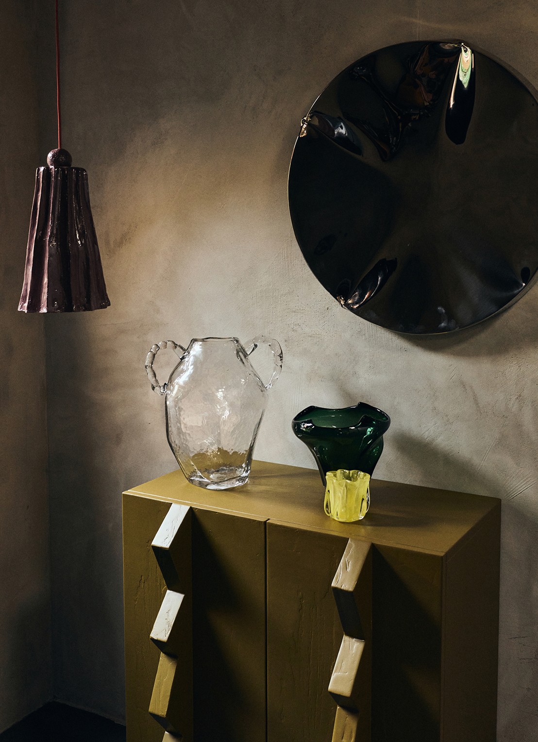 HKliving Coralla kandelaar 10 cm - achterkant geel