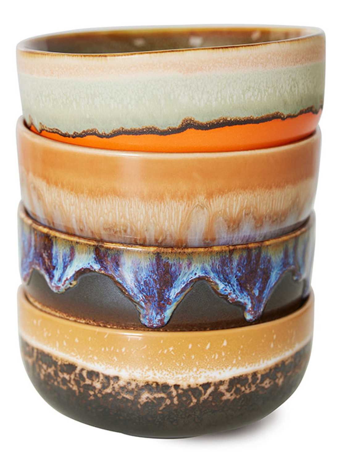 HKliving Crystal kom 11 cm set van 4 - detail 3 multicolor