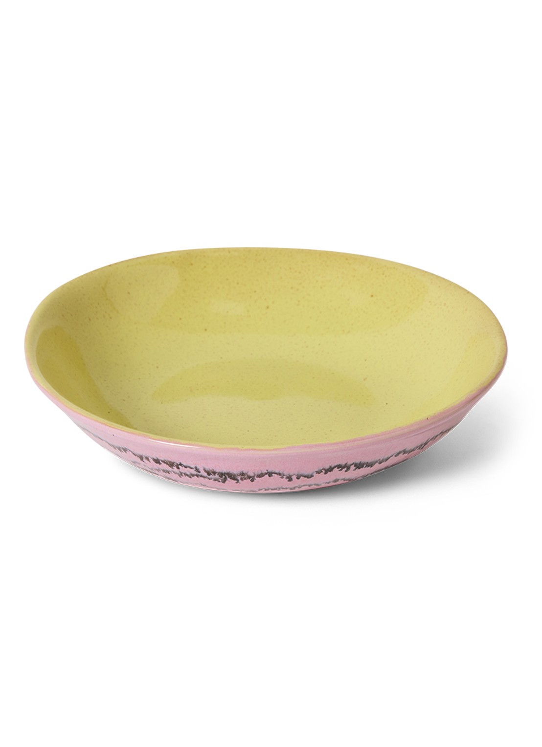 HKliving Diep bord 21 cm set van 2 - voorkant 3 roze