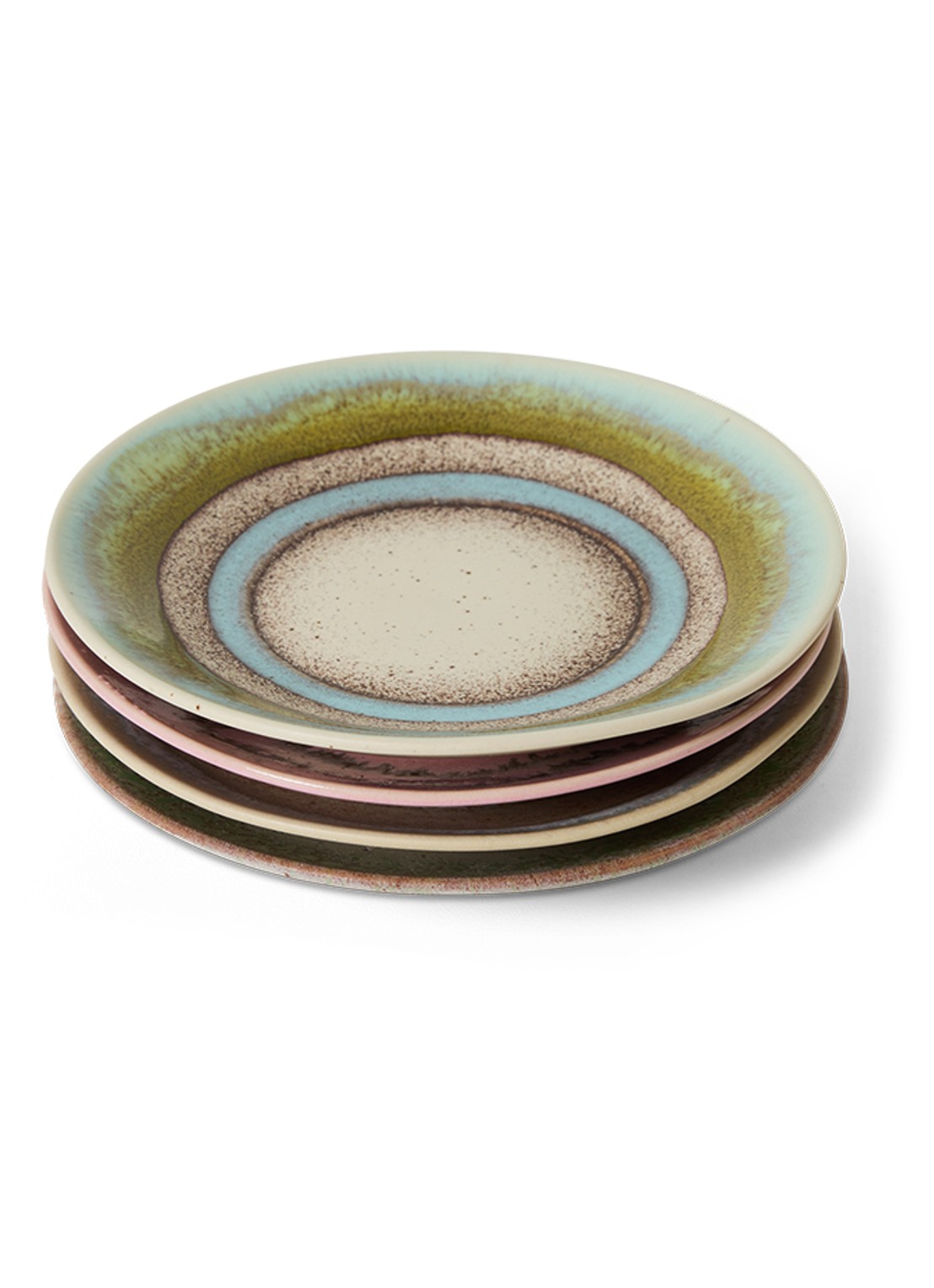 HKliving Doodle serveerschaal set van 4 - detail groen