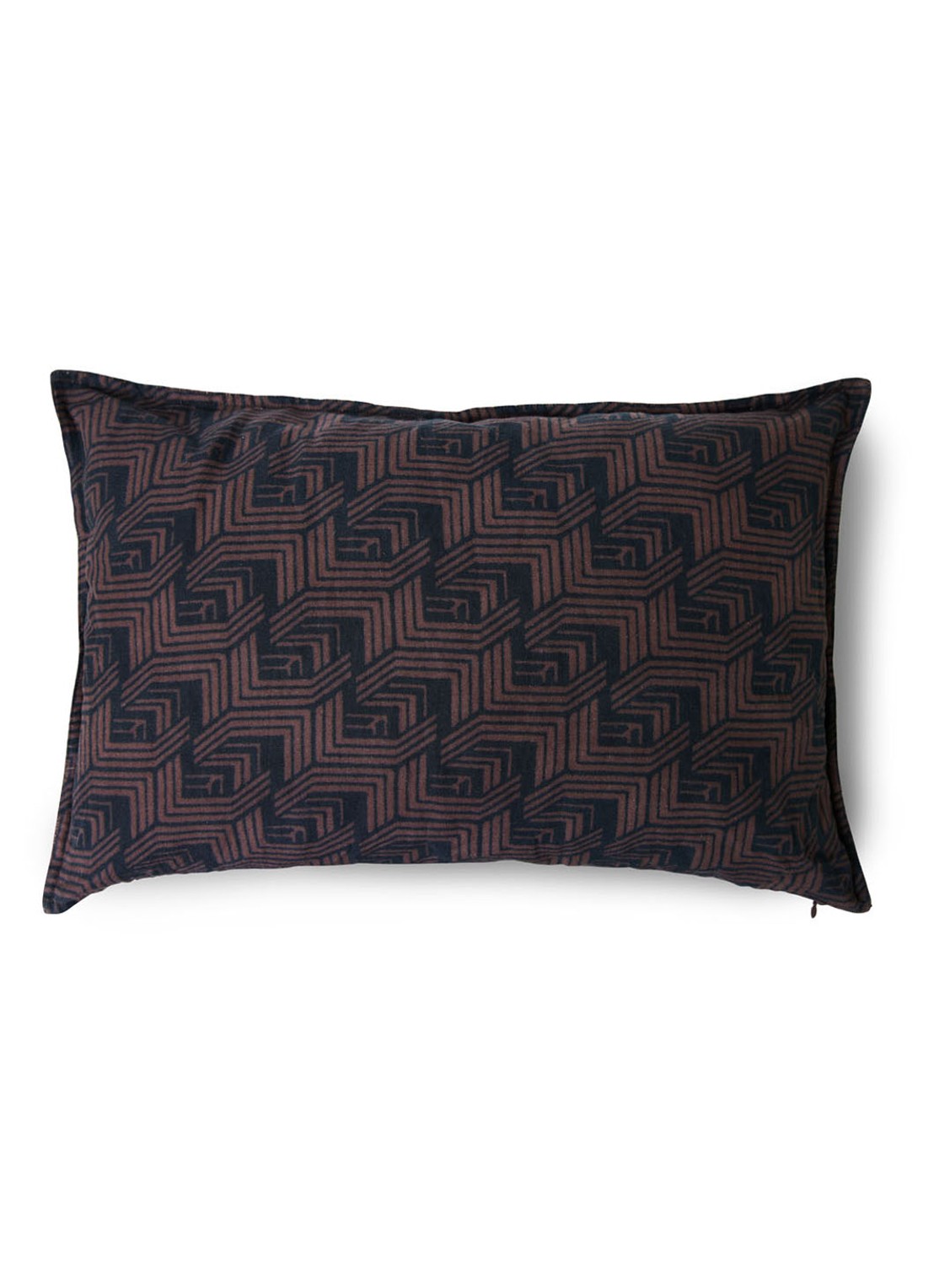 HKliving DORIS for HKliving: Art Deco sierkussen 60 x 40 cm - voorkant donkerbruin