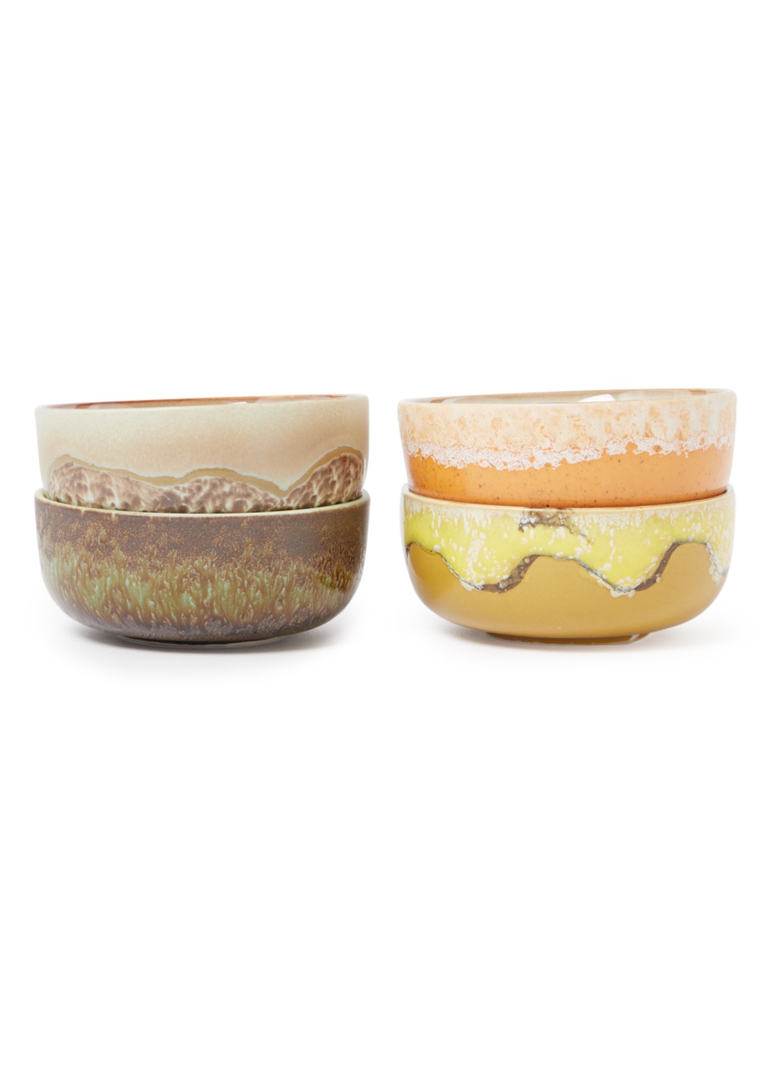 HKliving Drift Tapas kom 11 cm set van 4 - voorkant multicolor