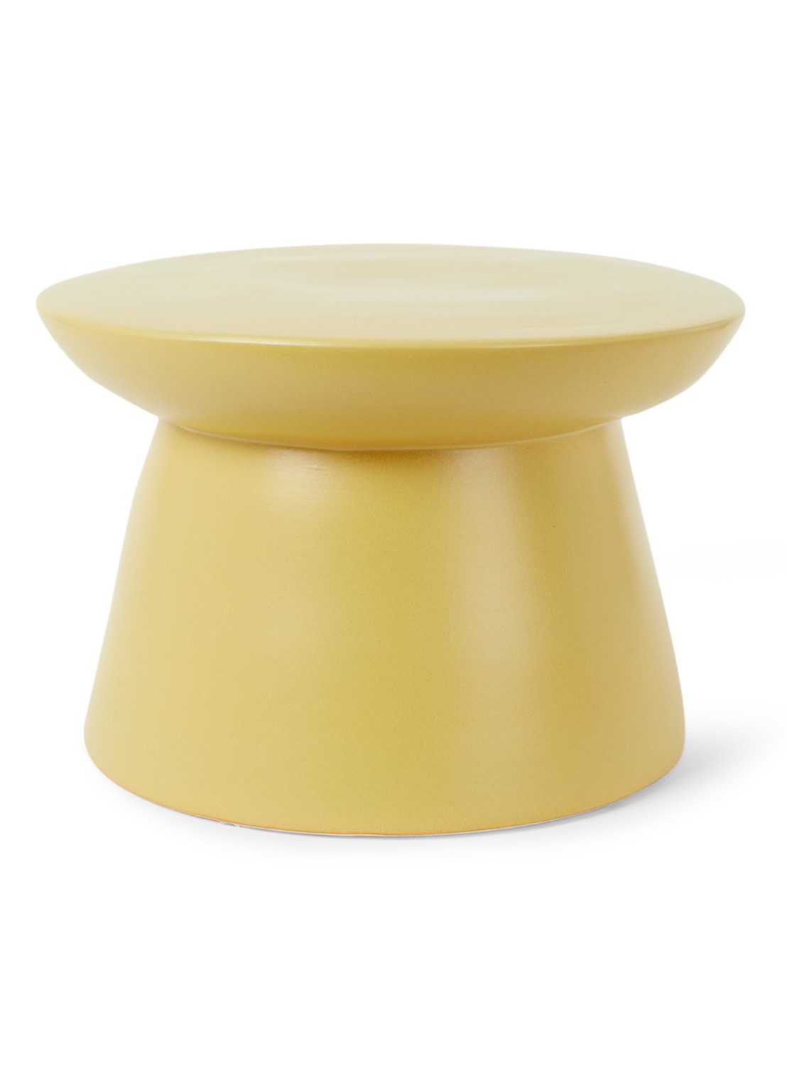 HKliving Earthenware bijzettafel 49 cm - voorkant 2 okergeel