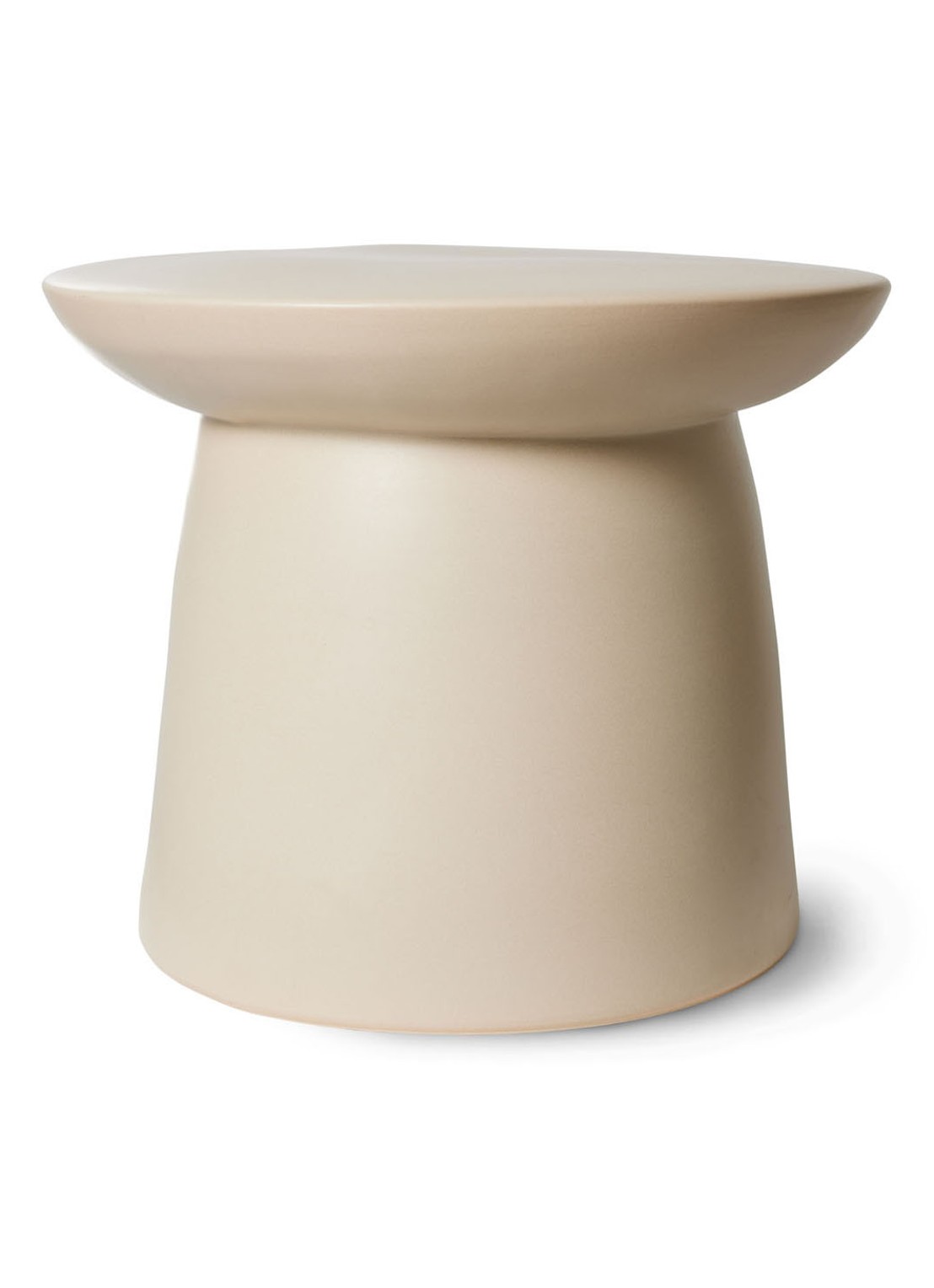 HKliving Earthenware L bijzettafel 37 x 46 cm - voorkant creme