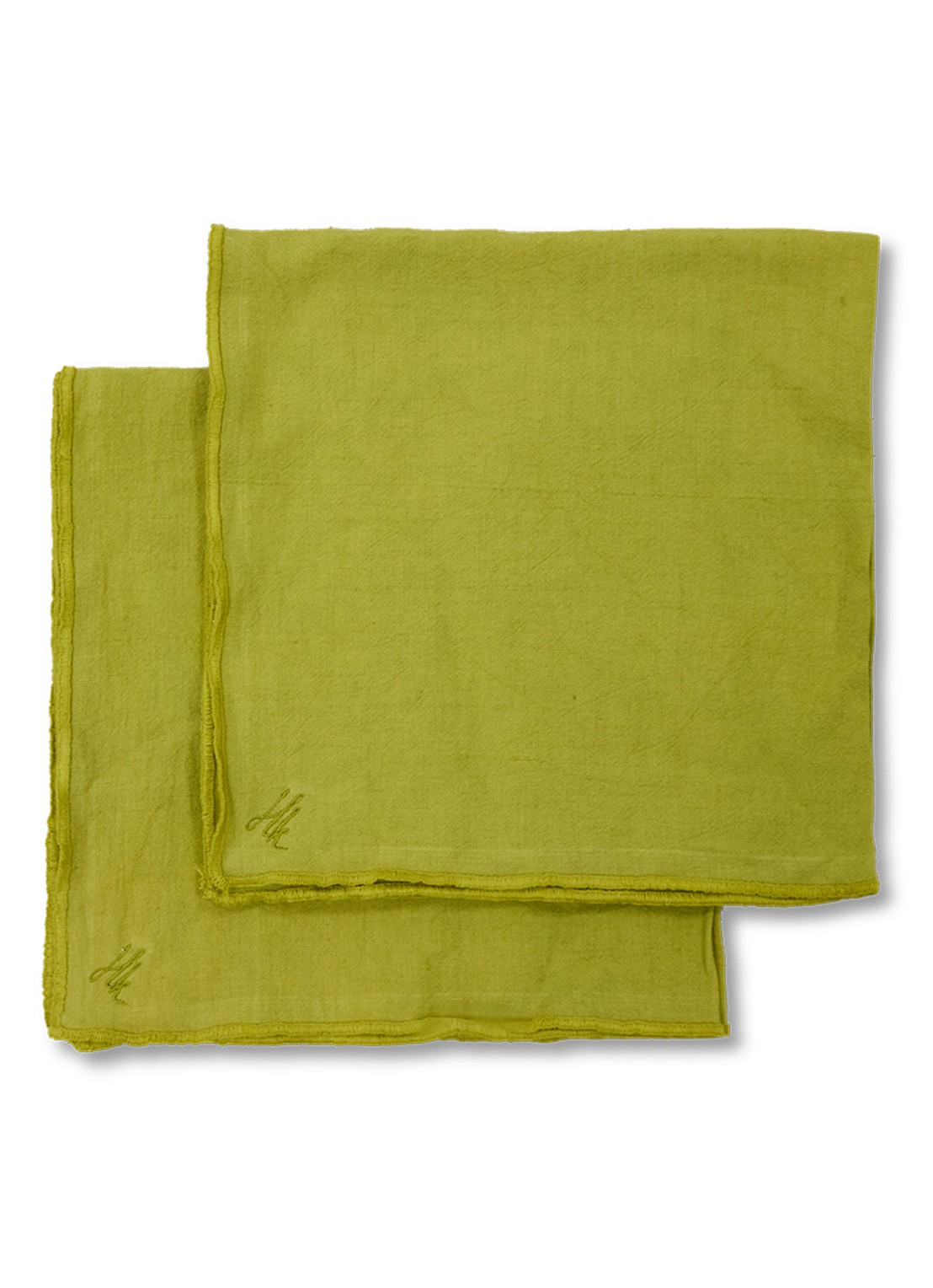 HKliving Ease servetten 50 x 50 cm set van 2 - voorkant 2 groen