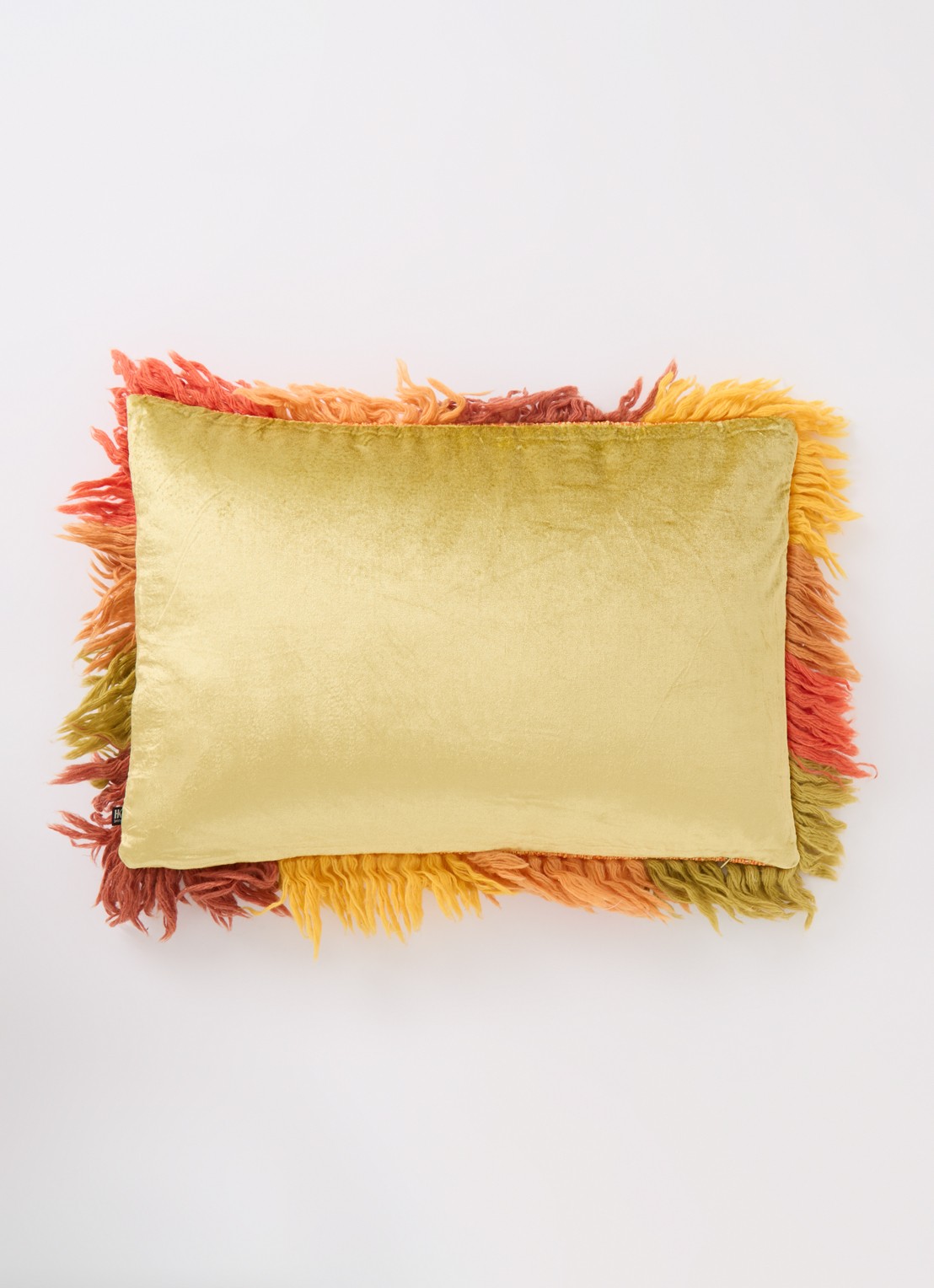 HKliving Fluffie Rag sierkussen 60 x 40 cm - detail multicolor
