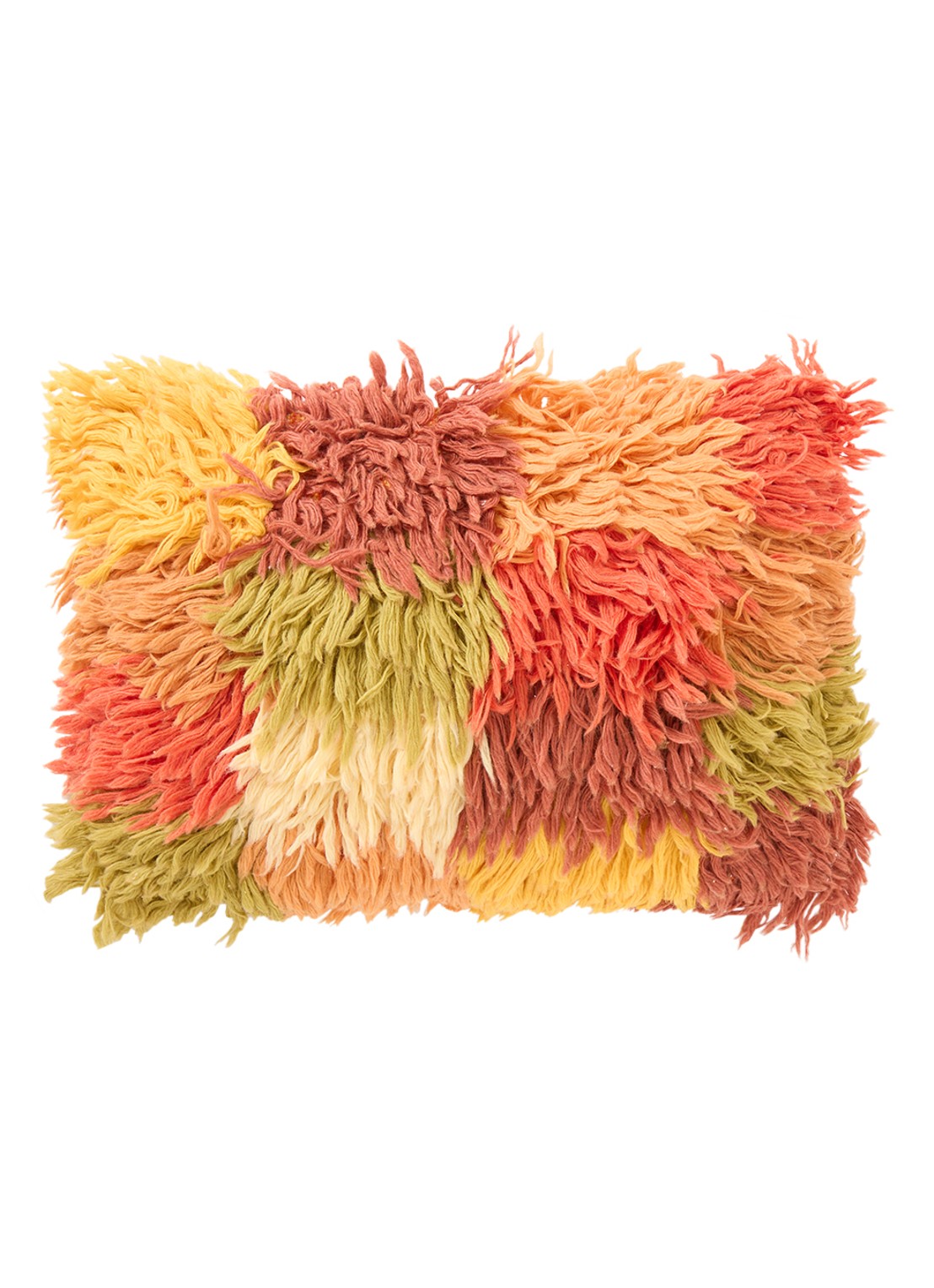 HKliving Fluffie Rag sierkussen 60 x 40 cm - voorkant 3 multicolor