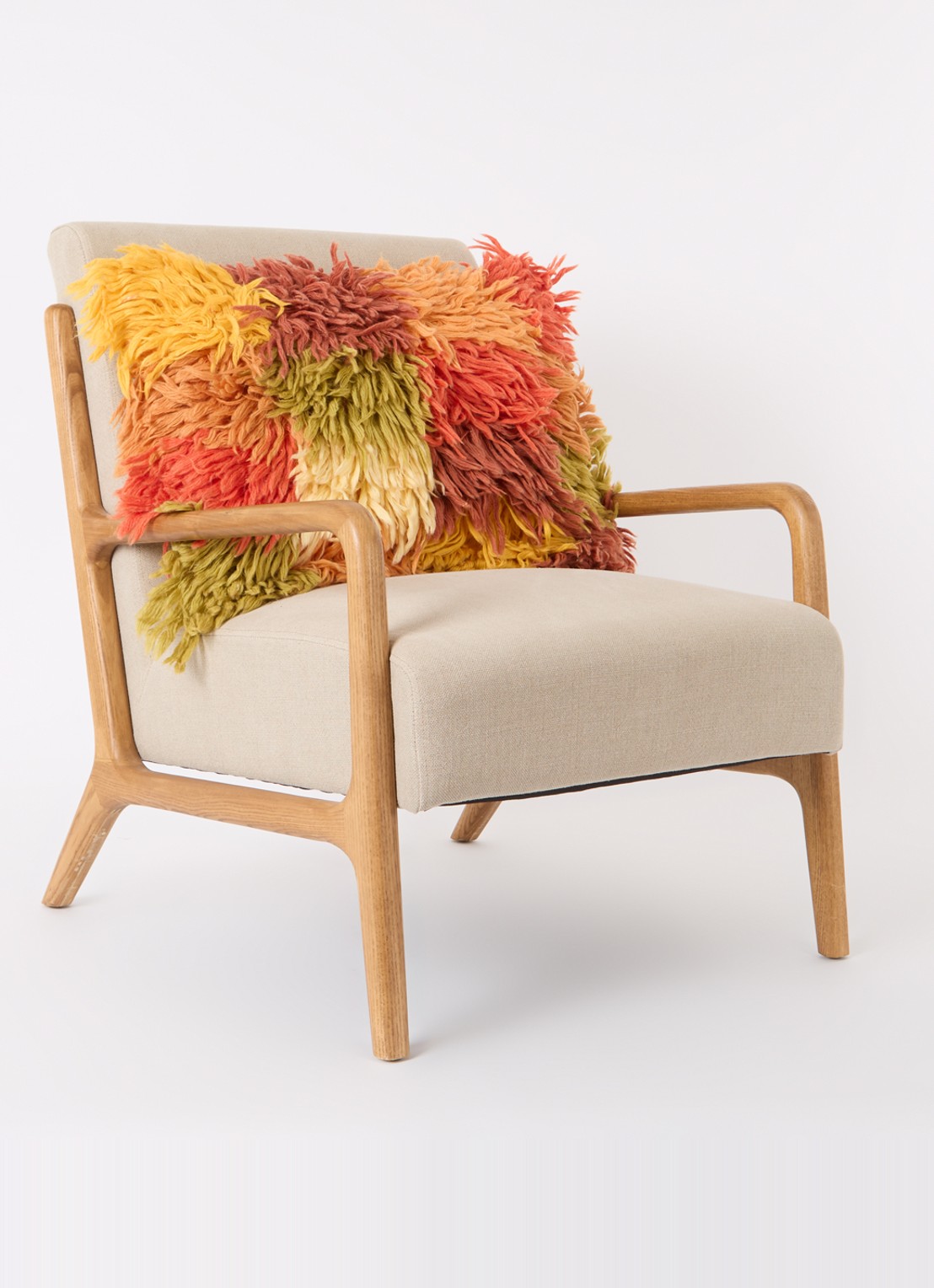 HKliving Fluffie Rag sierkussen 60 x 40 cm - voorkant 4 multicolor