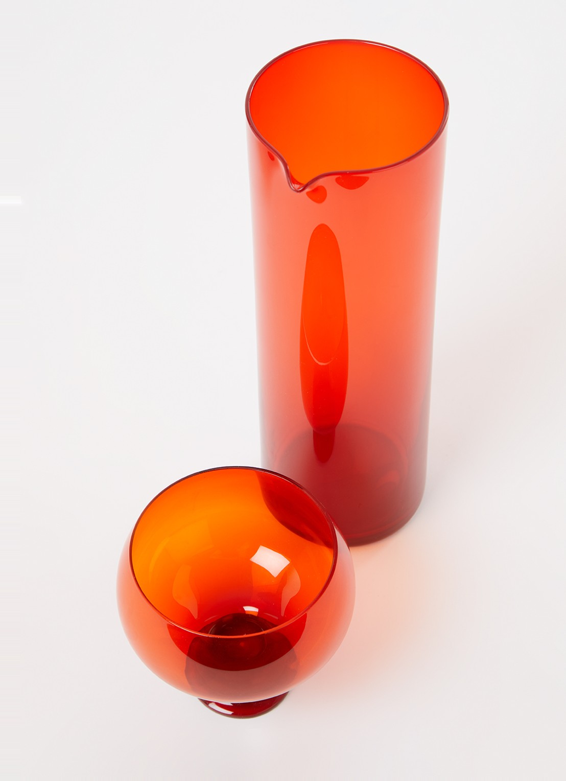 HKliving Funky karaf met glazen set 5-delig - detail 3 donkeroranje