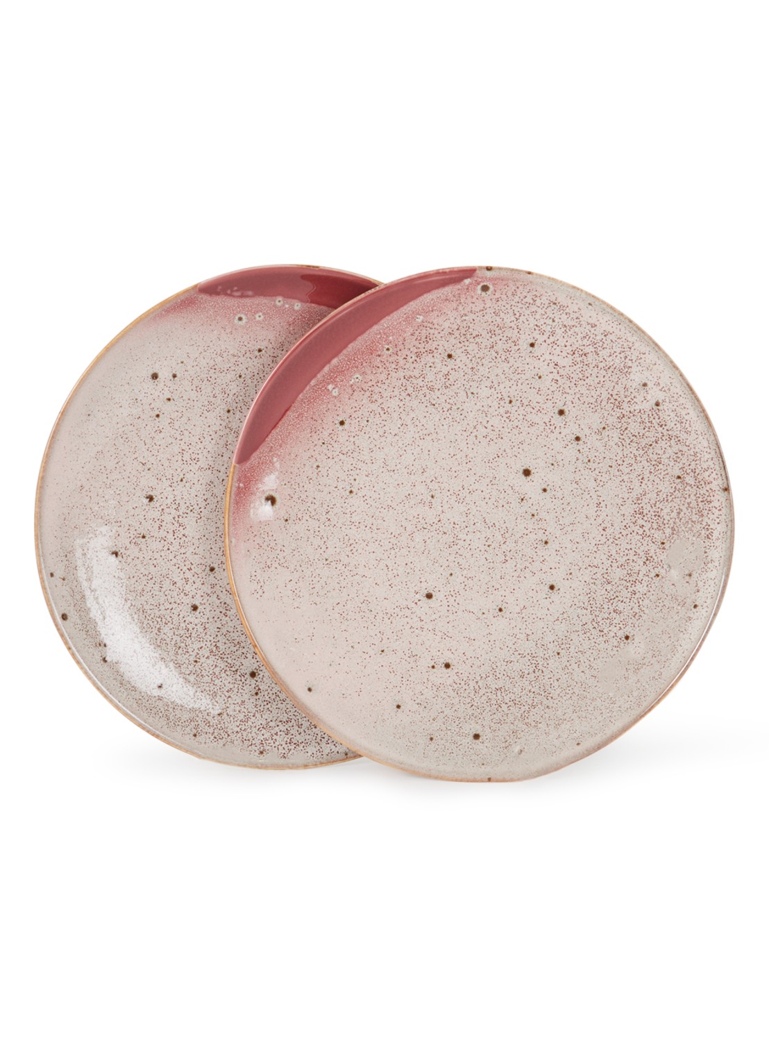 HKliving Gebaksbordje 17,5 cm set van 2 - voorkant 3 oudroze