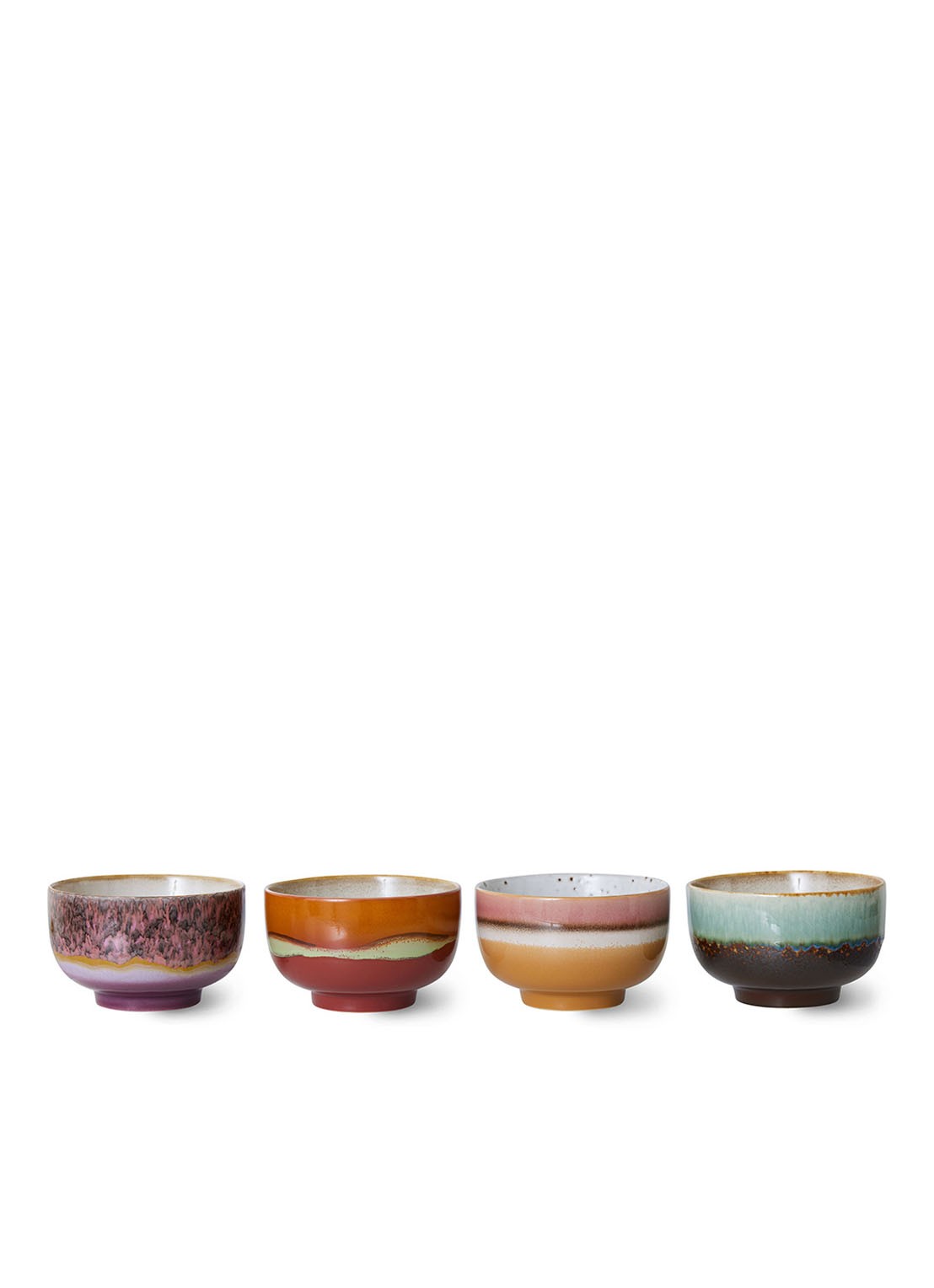 HKliving Geyser kom 13,5 cm set van 4 - detail multicolor