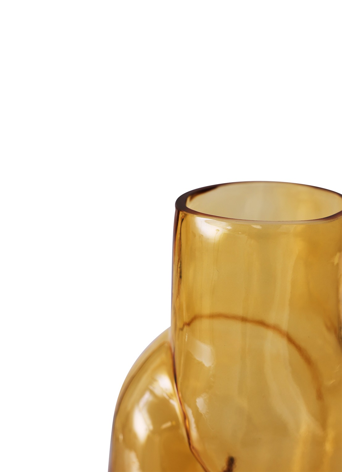 HKliving Gleam High vaas 32 cm - detail 2 okergeel