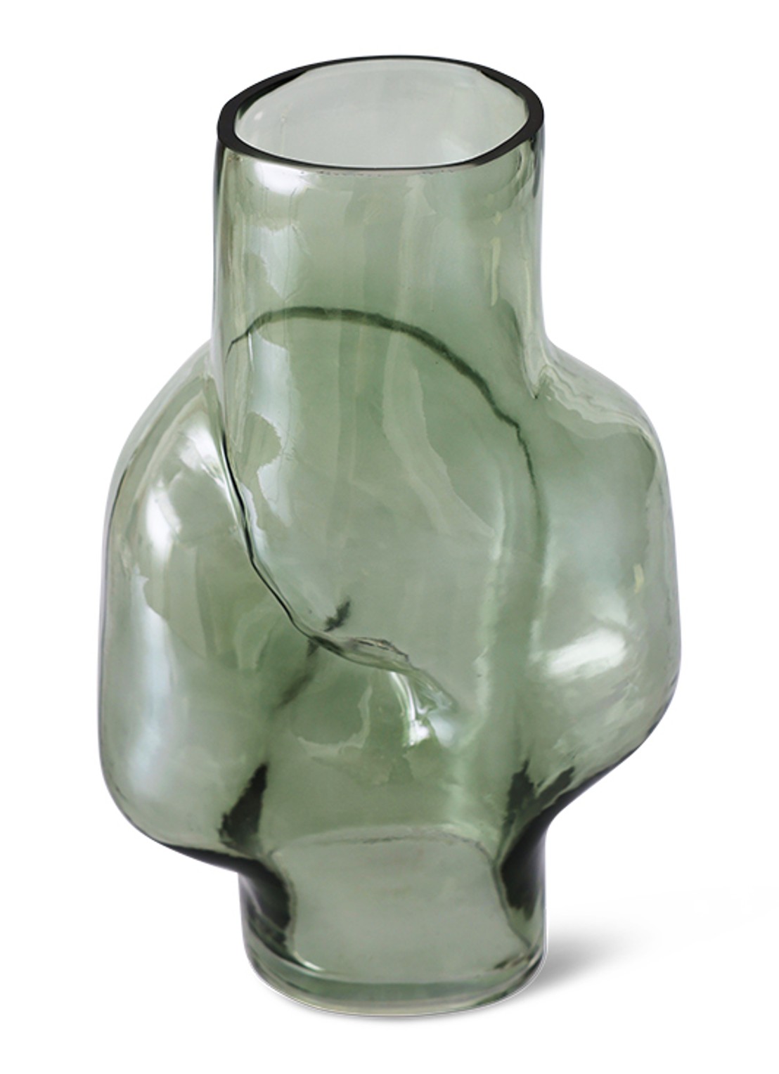 HKliving Gleam High vaas 32 cm - detail 3 olijfgroen