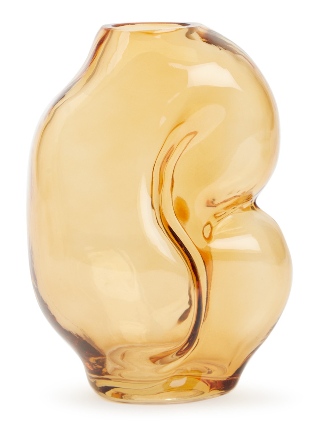HKliving Gleam Small vaas 18 cm - voorkant okergeel