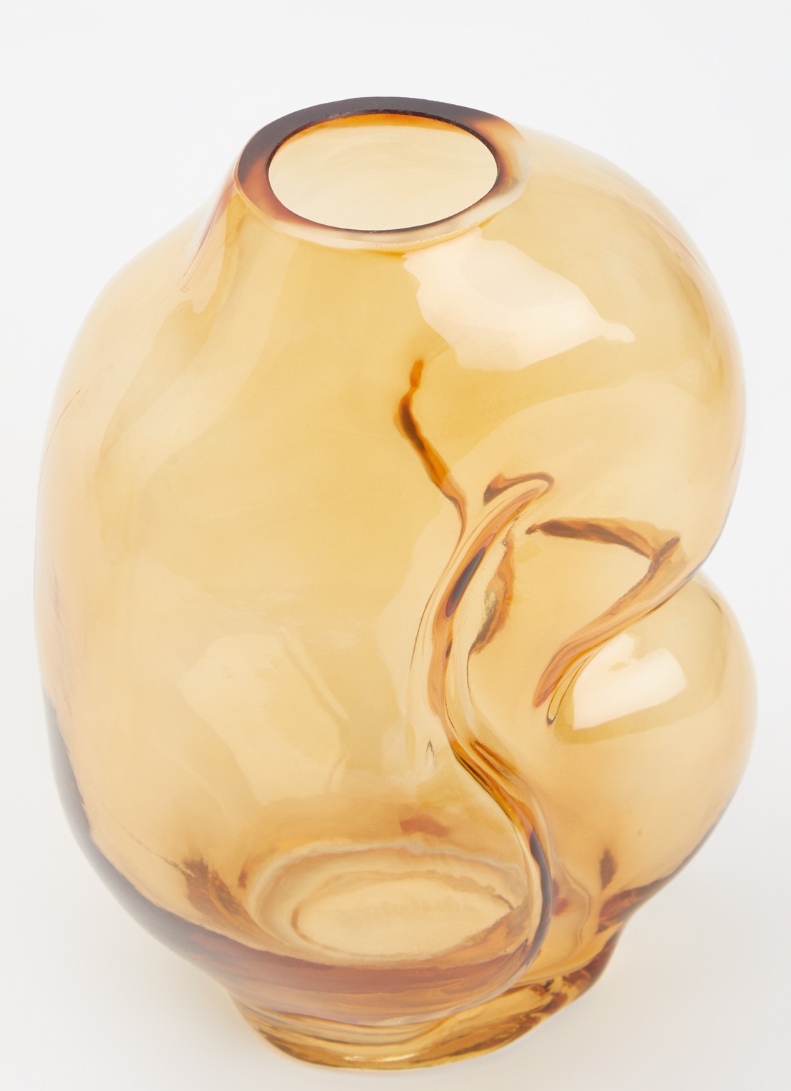 HKliving Gleam Small vaas 18 cm - voorkant 2 okergeel