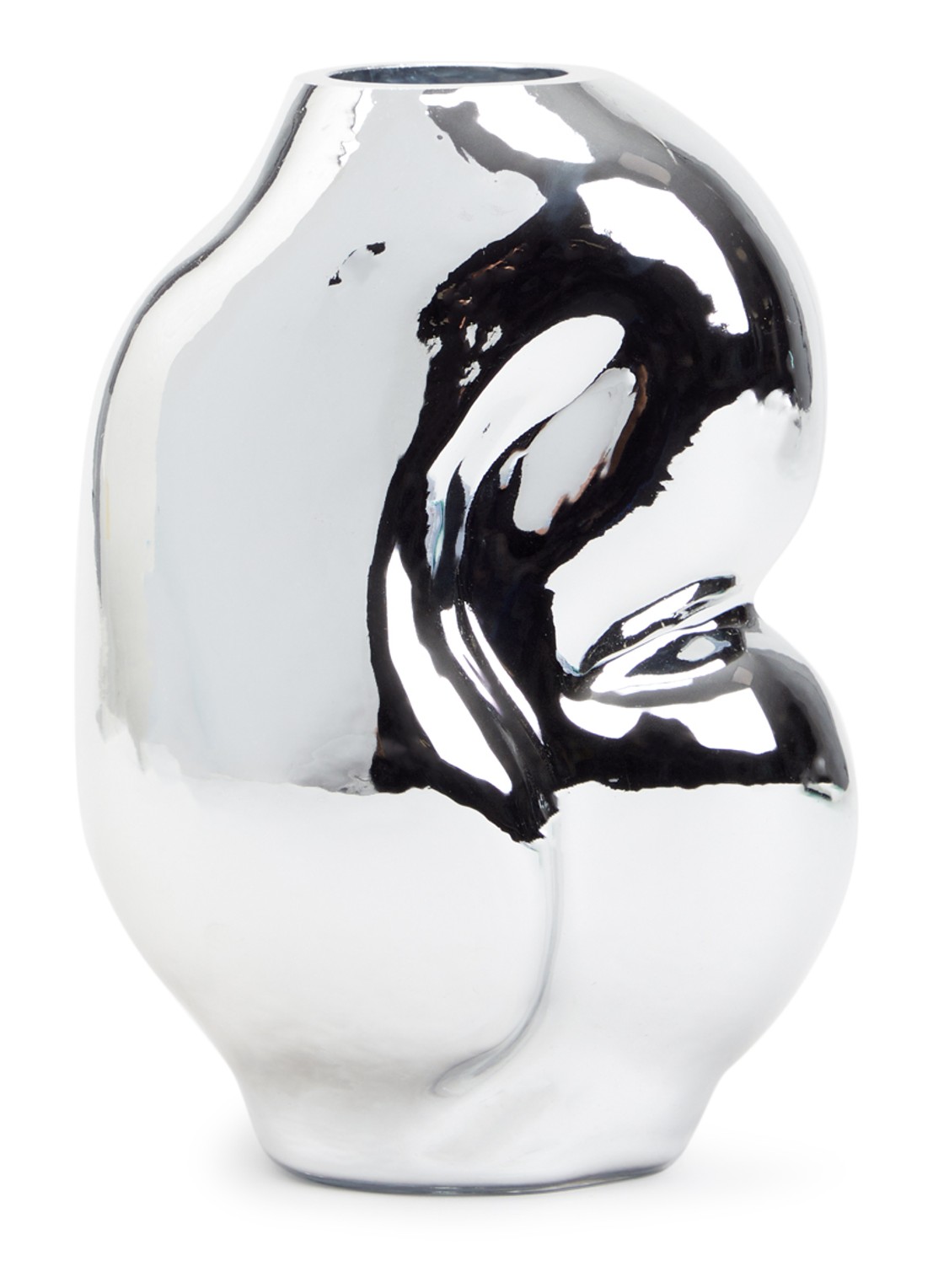 HKliving Gleam Small vaas 18 cm - voorkant chroom