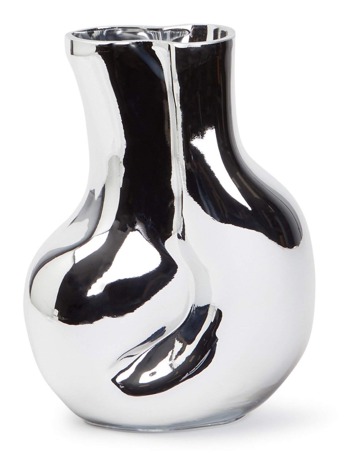 HKliving Gleam vaas 22 cm - voorkant chroom