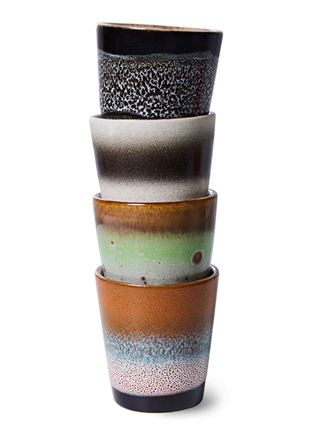 HKliving Good Vibes espressokopje 8 cl set van 4 - detail 2 multicolor