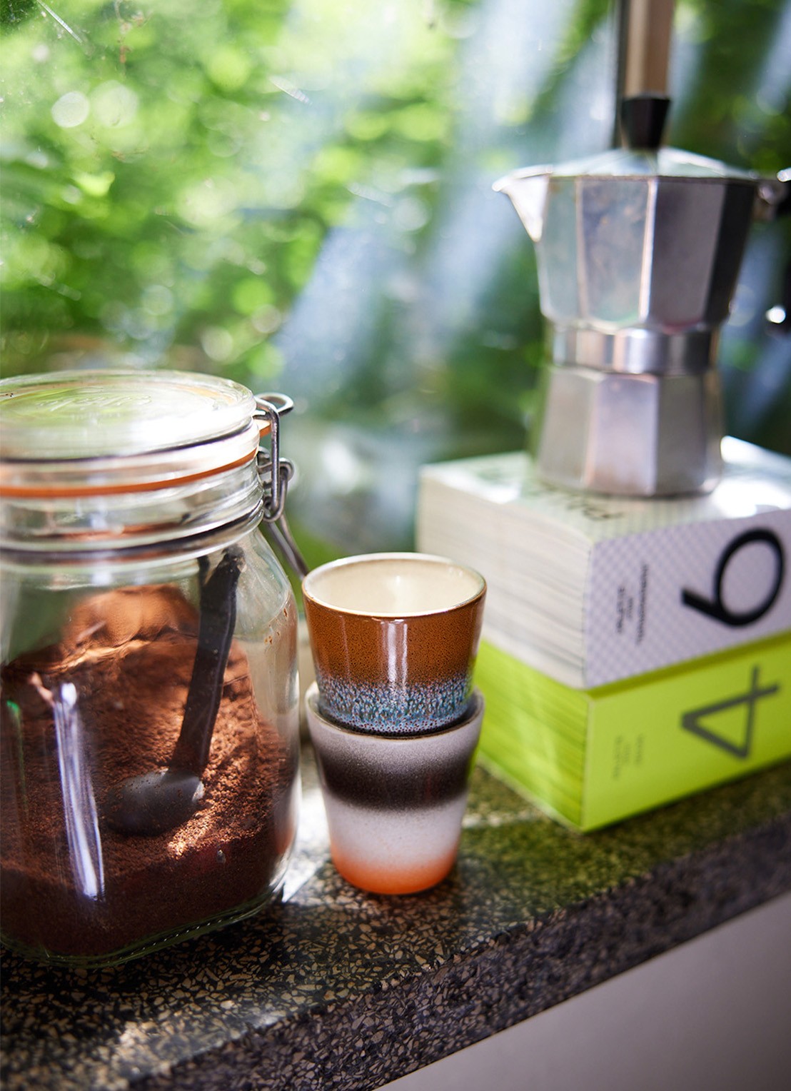 HKliving Good Vibes espressokopje 8 cl set van 4 - detail 3 multicolor