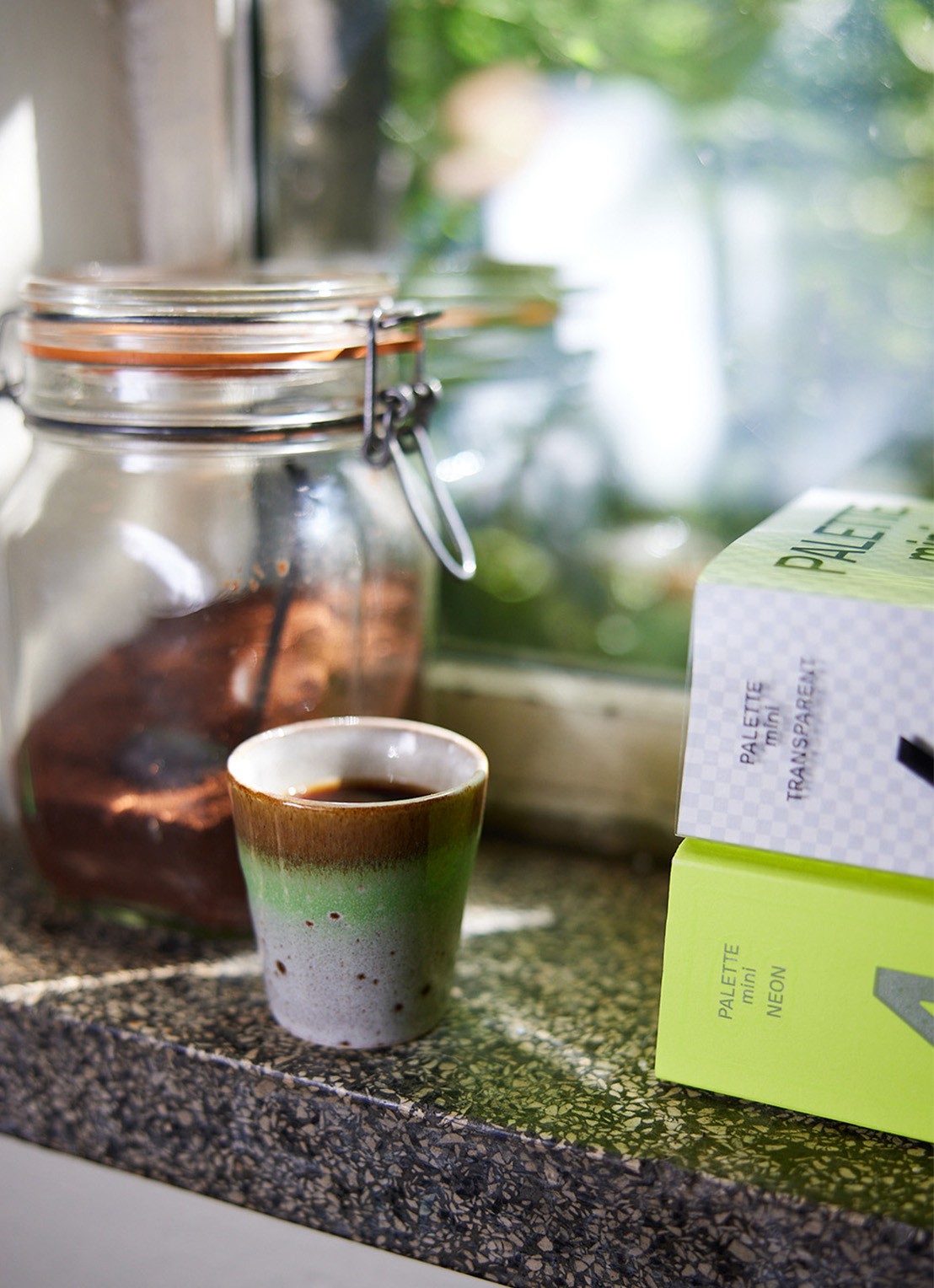 HKliving Good Vibes espressokopje 8 cl set van 4 - detail 4 multicolor