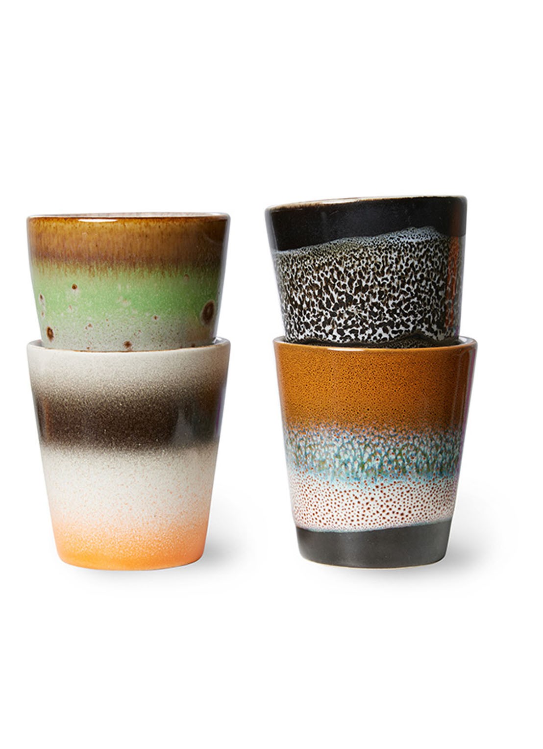 HKliving Good Vibes espressokopje 8 cl set van 4 - voorkant 5 multicolor