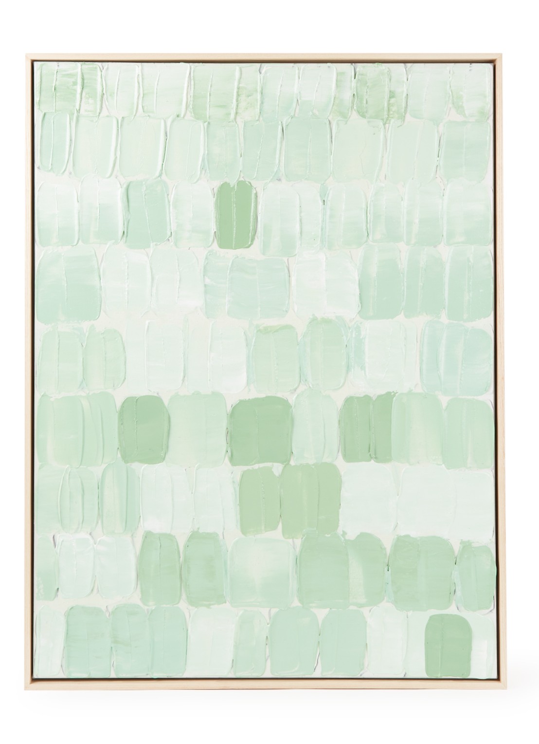 HKliving Green Palette Abstract wanddecoratie 100 x 75 cm - voorkant lindegroen