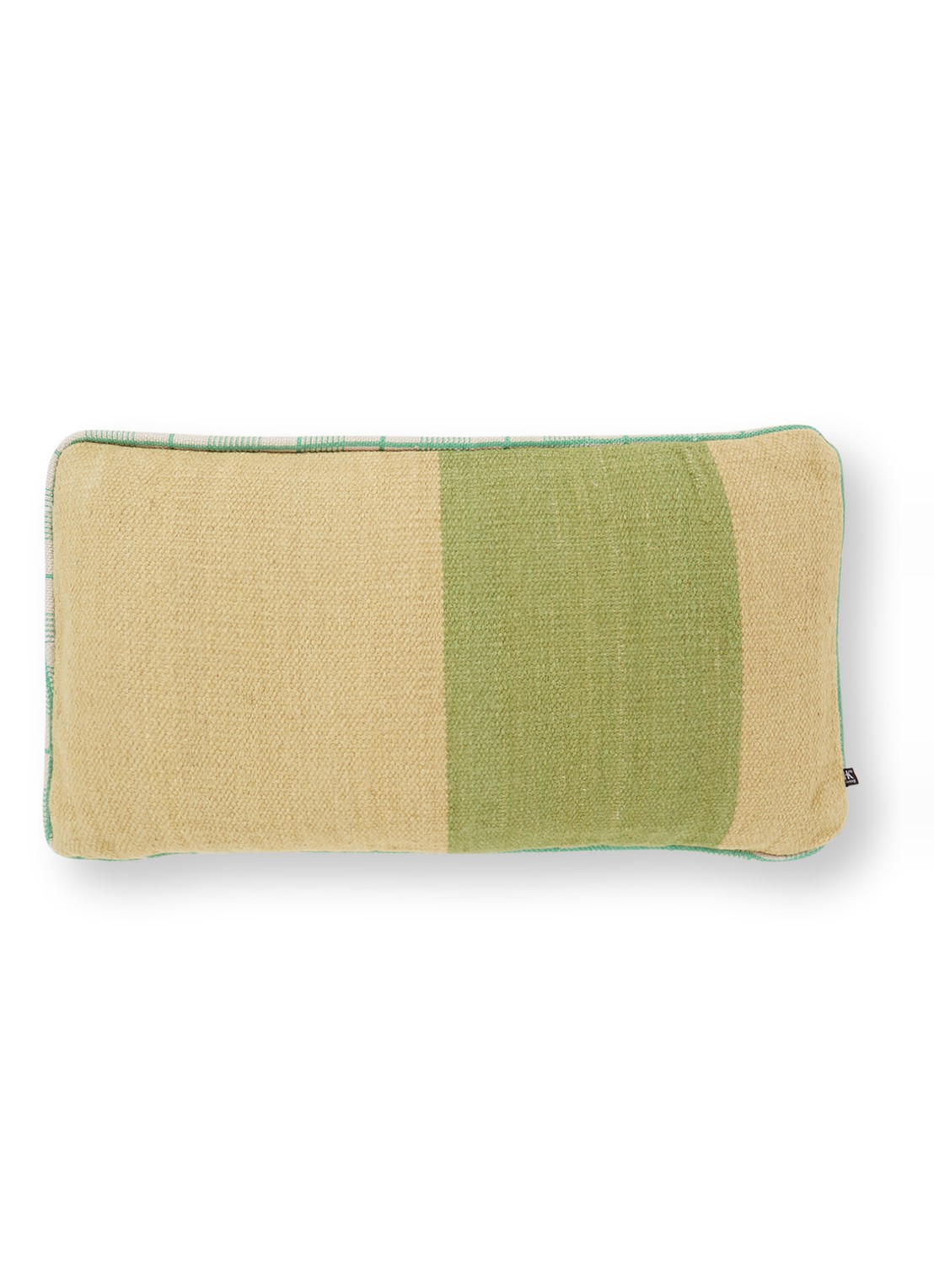 HKliving Hand Woven sierkussen 38 x 74 cm - voorkant 2 lindegroen