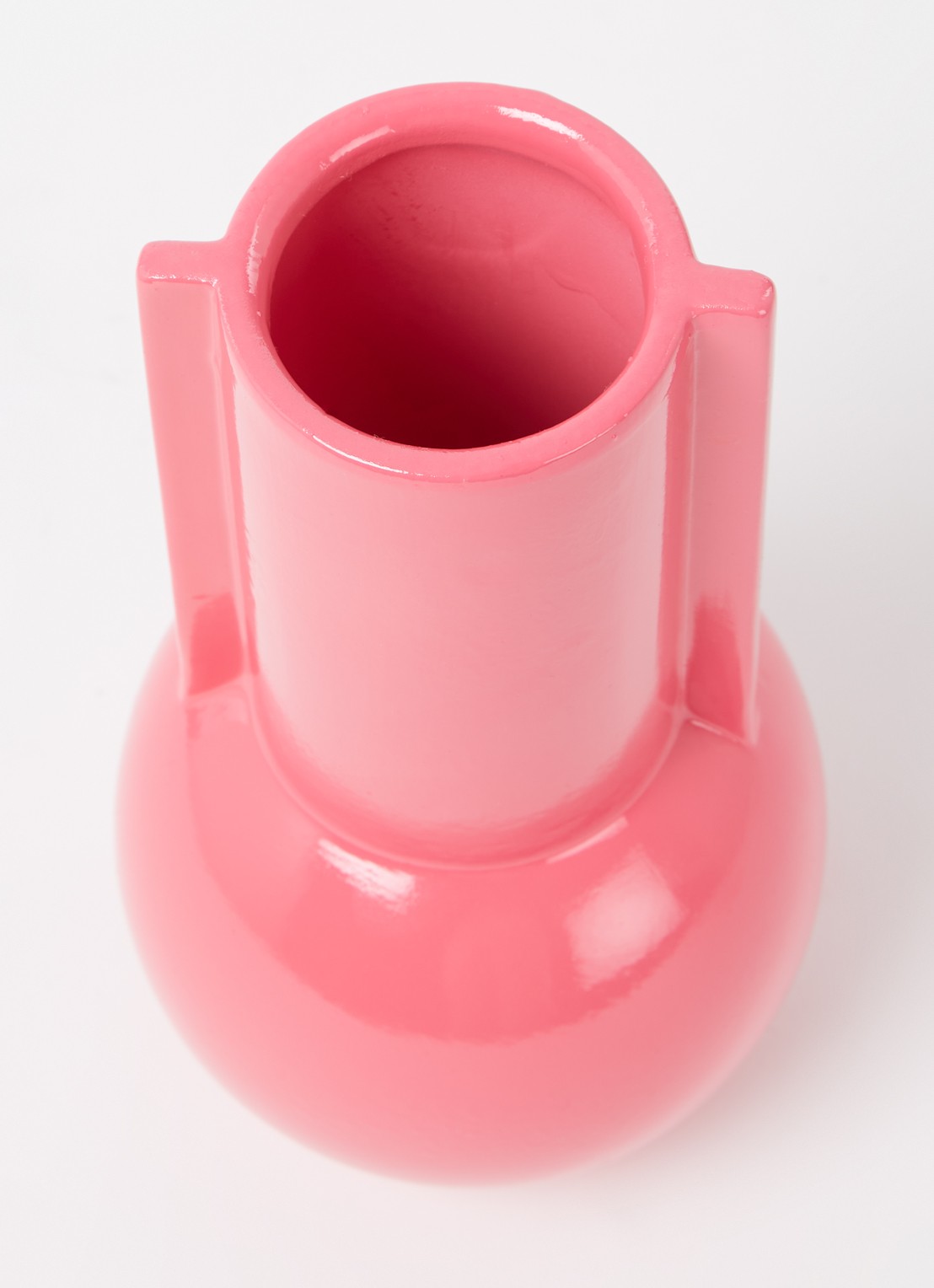 HKliving Hot Pink vaas 20 cm - voorkant 2 neonroze