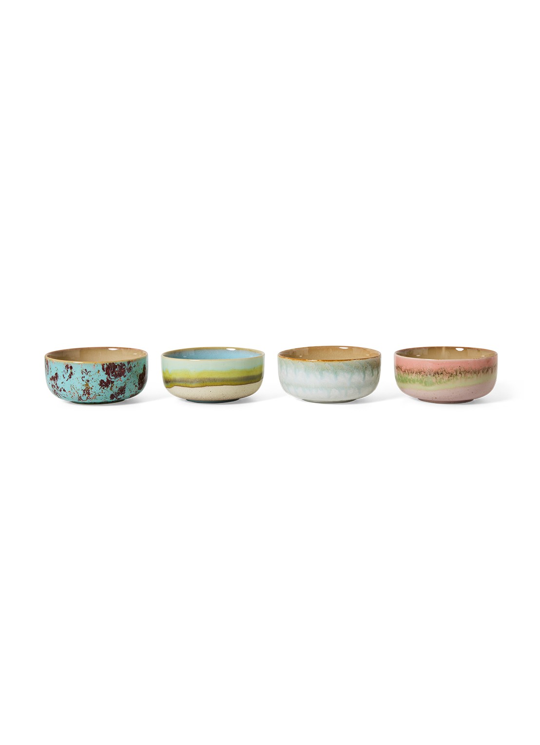 HKliving Impression dessert kom 12,5 cm set of 4 - detail 3 groen