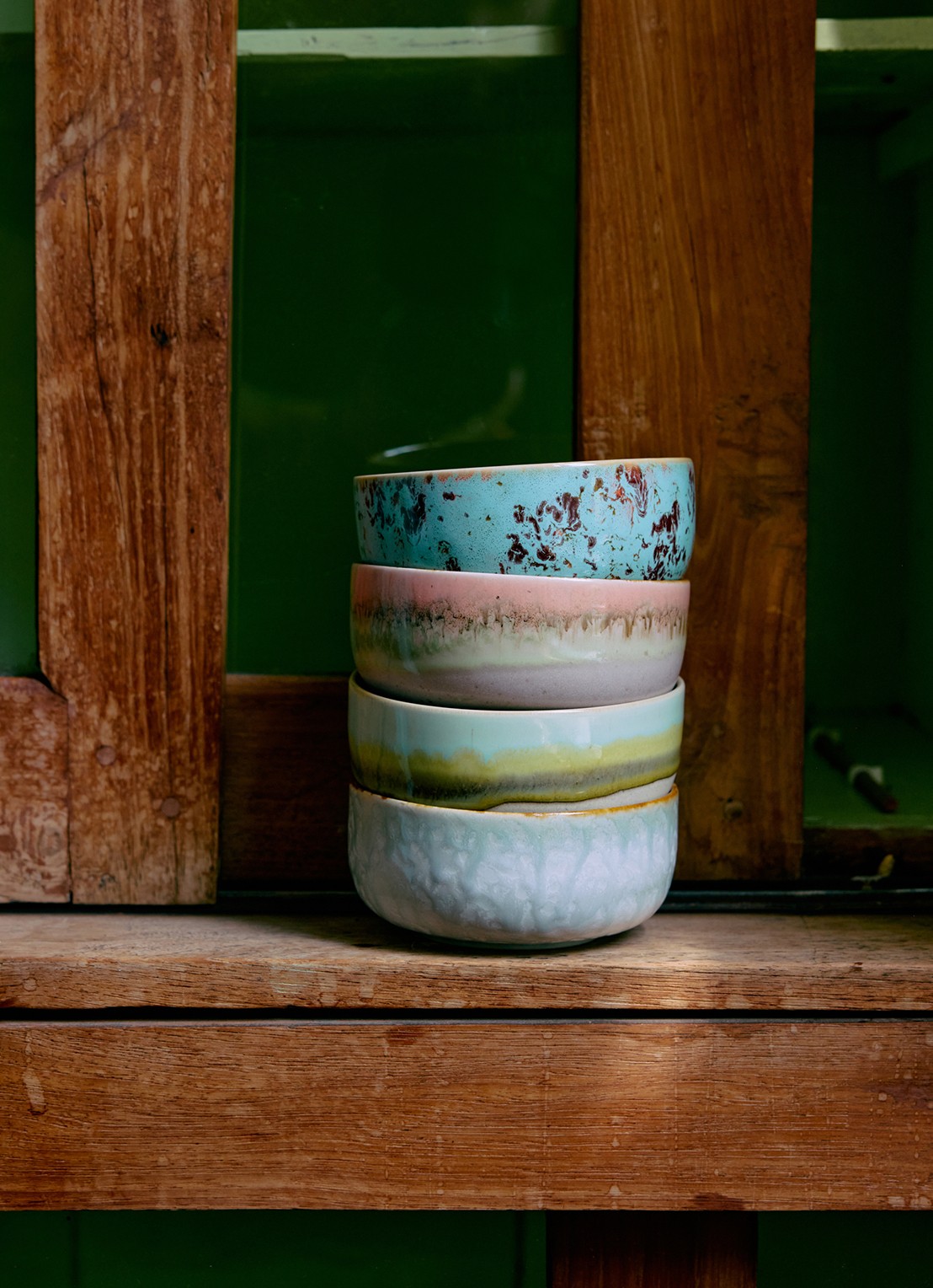 HKliving Impression dessert kom 12,5 cm set of 4 - detail 5 groen